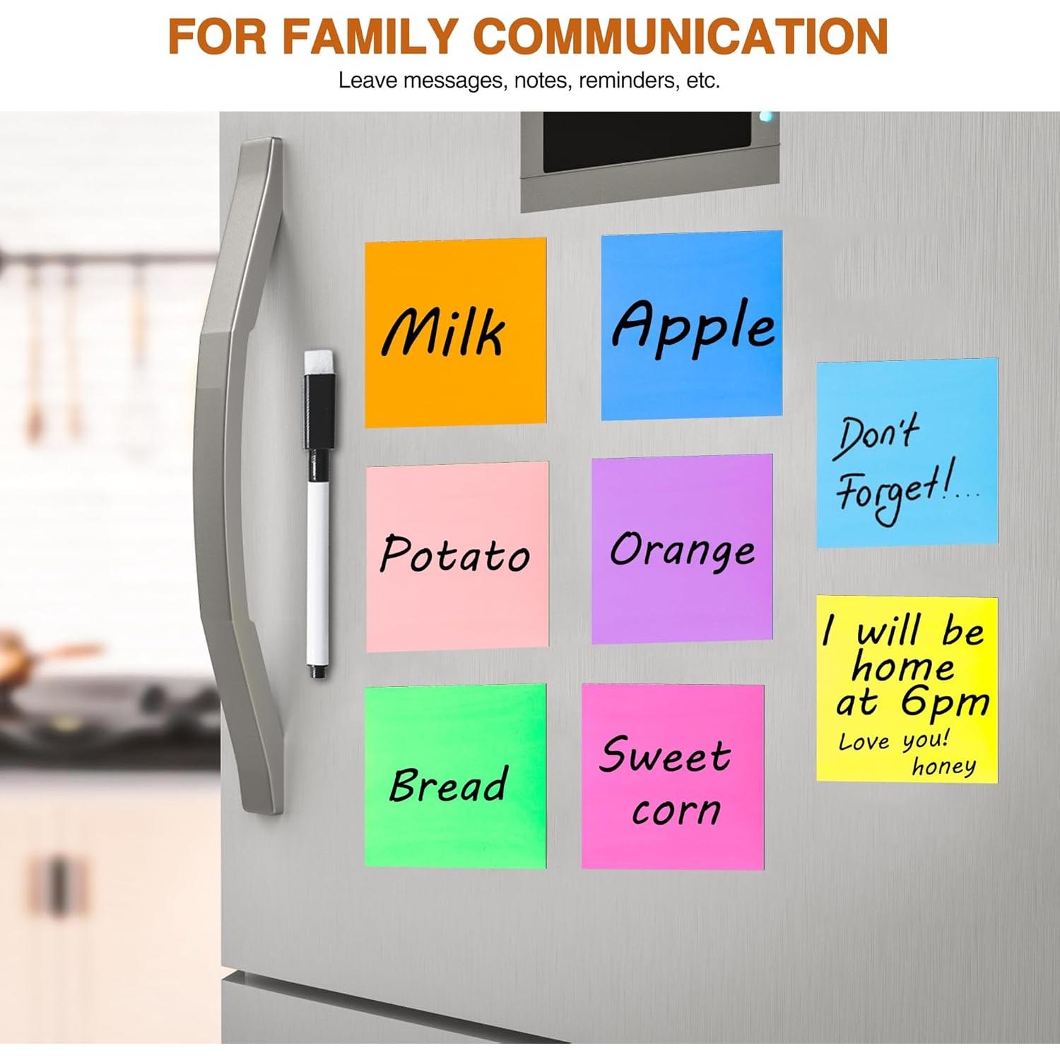 Notas Adhesivas Magnéticas Reutilizables MAXECHO 40 Pcs 7.6x7.6 cm