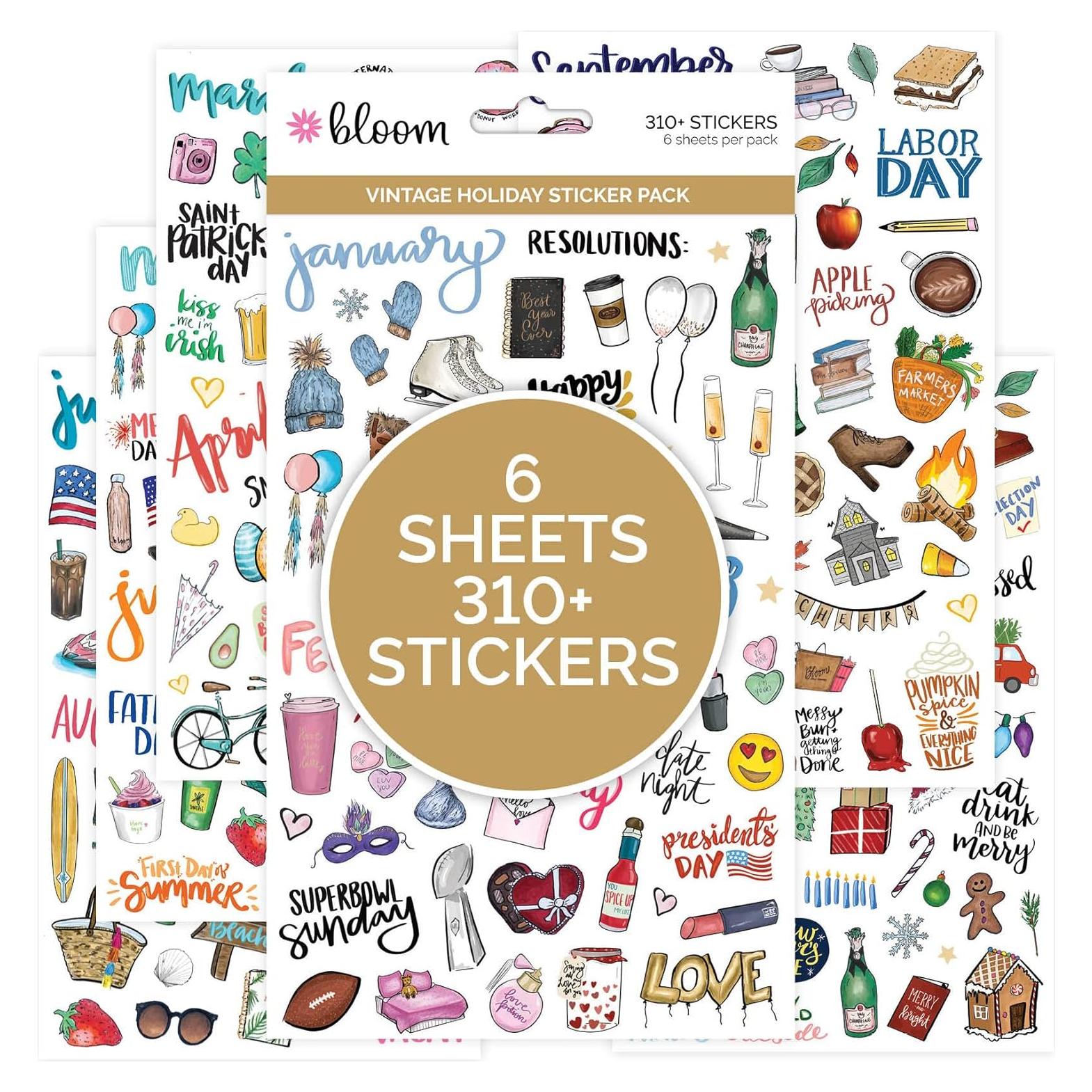 Hojas de Calcomanías Vintage Bloom Daily Planners - 310 Piezas