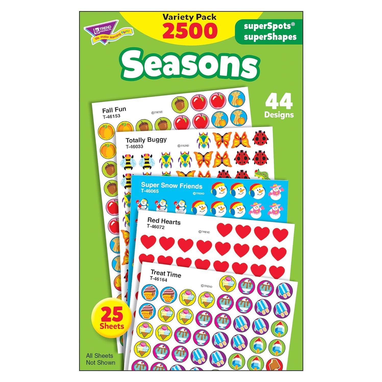 Paquete de 2500 Stickers SuperSpots y SuperShapes Trend