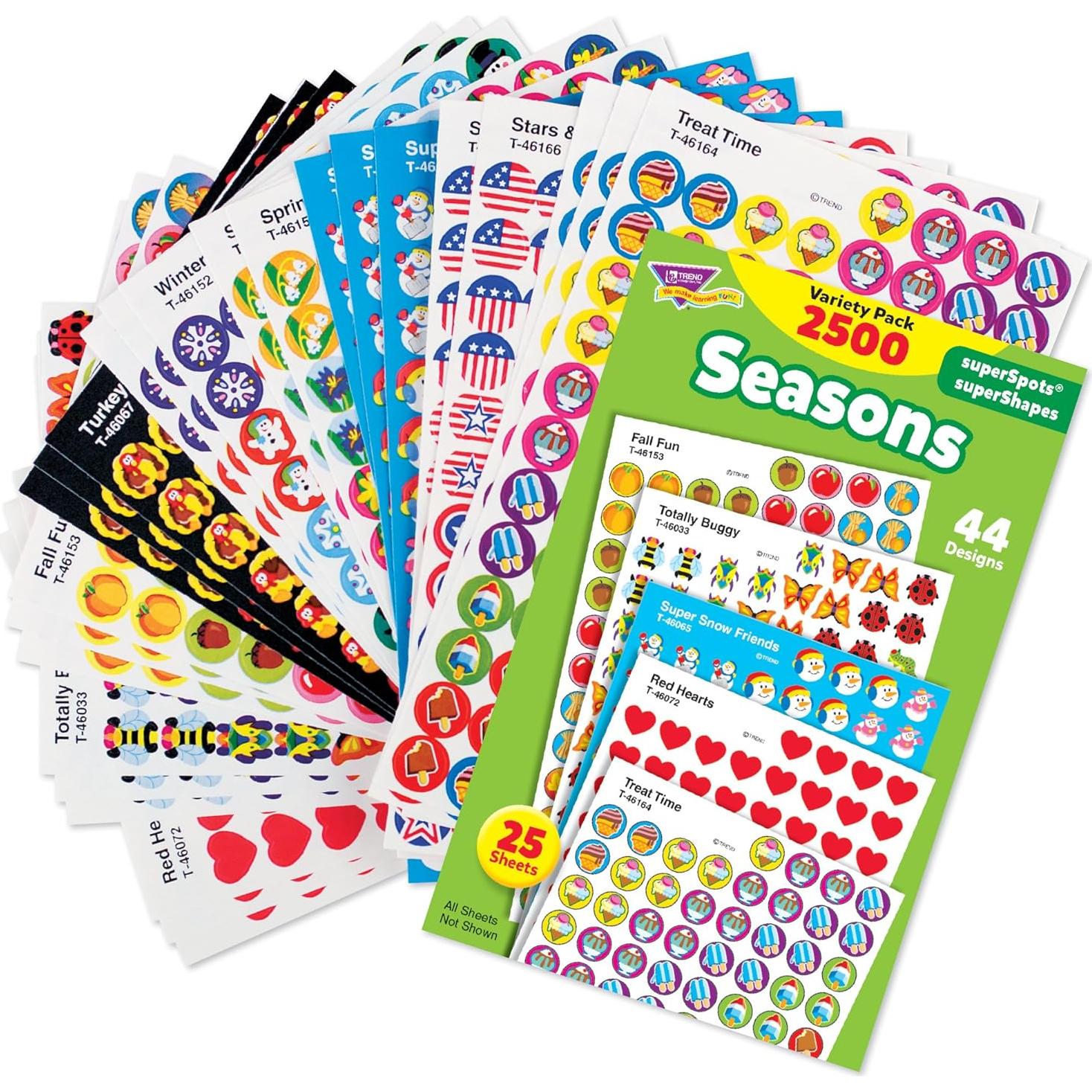 Paquete de 2500 Stickers SuperSpots y SuperShapes Trend