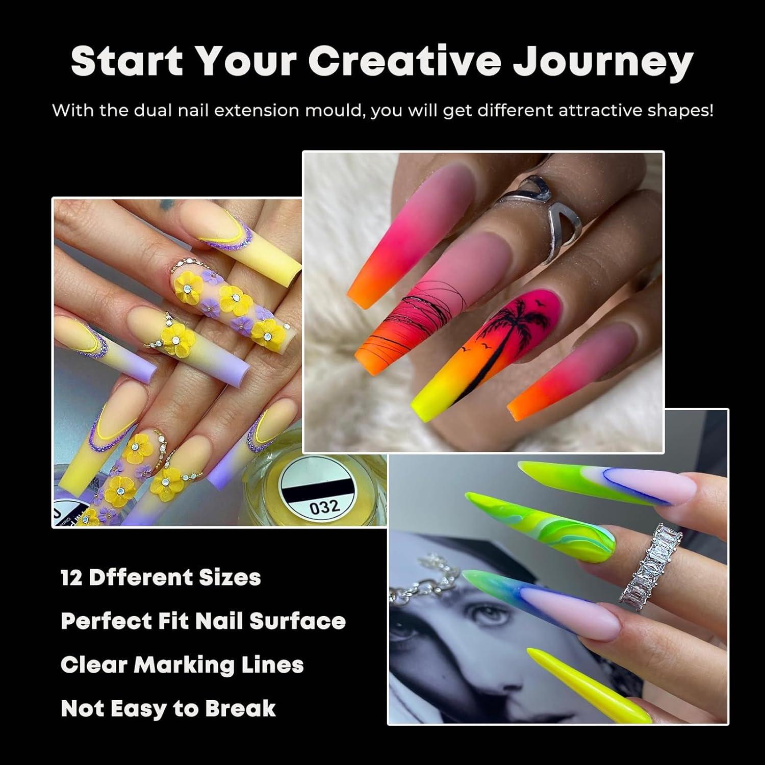 Kit de Formas Duales para Uñas Francesas BOMOQING 384pcs