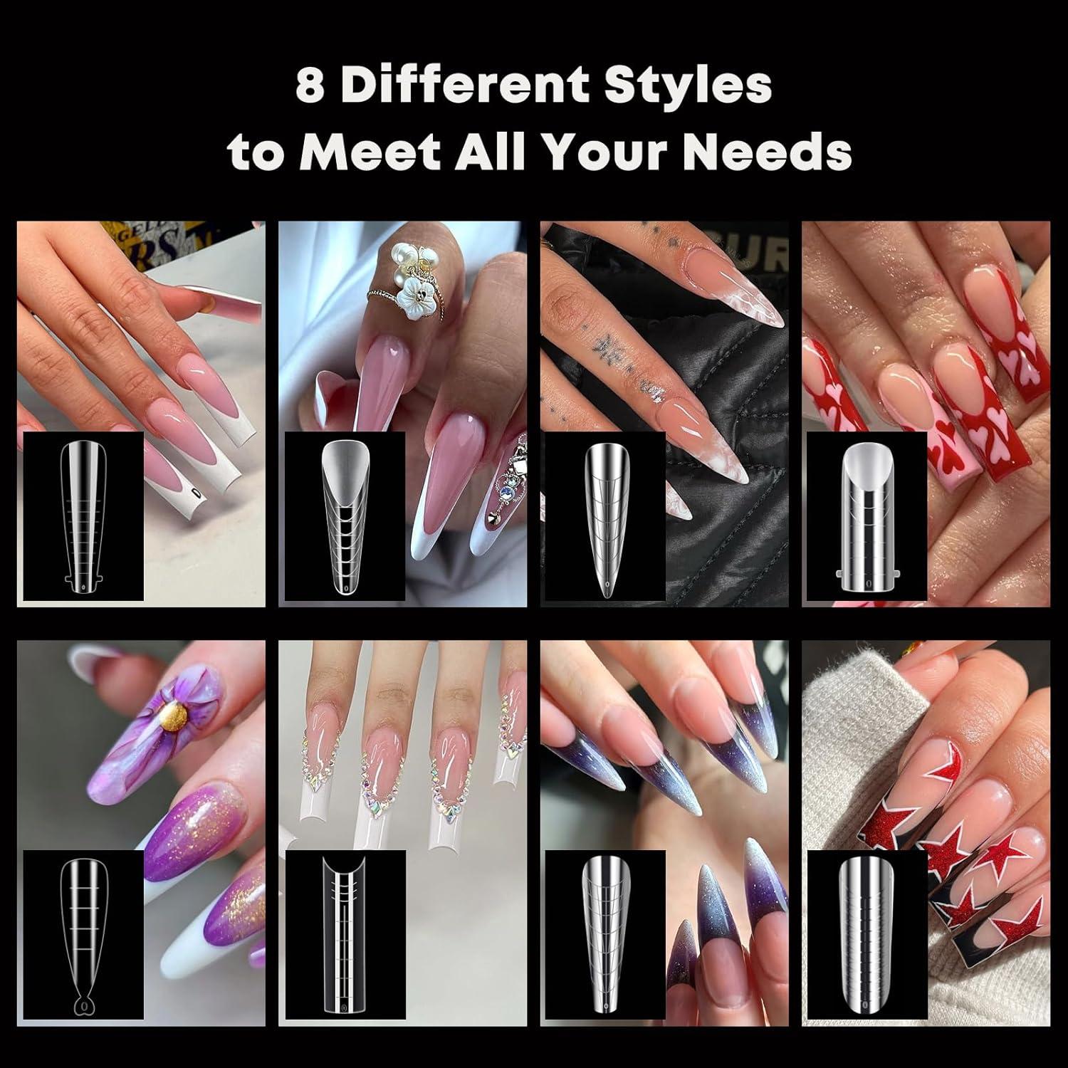 Kit de Formas Duales para Uñas Francesas BOMOQING 384pcs