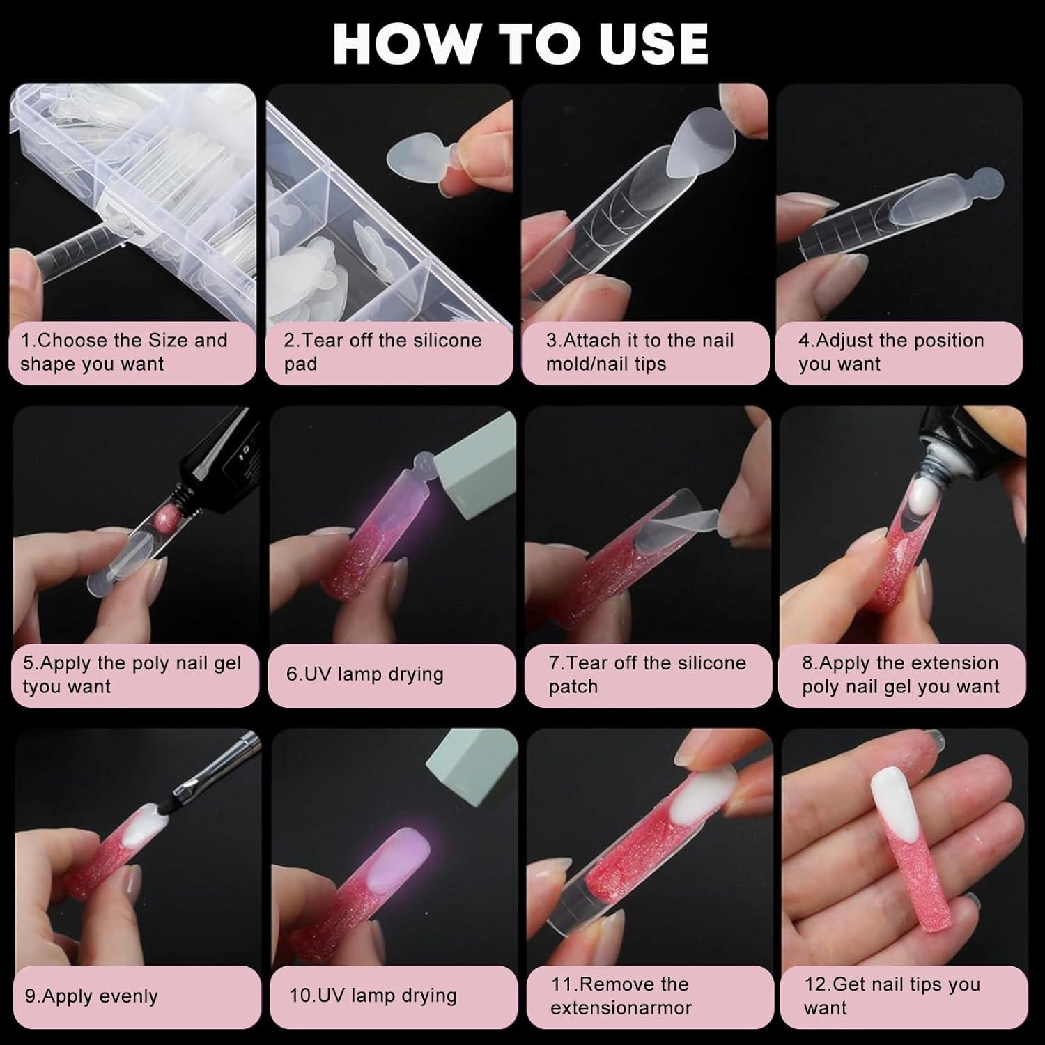 Kit de Formas Duales para Uñas Francesas BOMOQING 384pcs