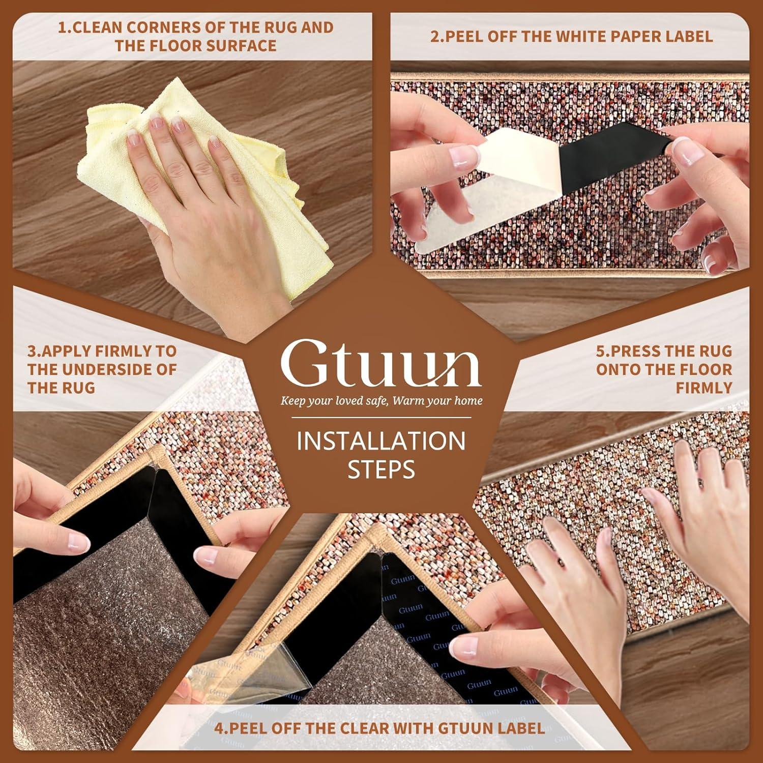 Cinta Antideslizante para Alfombra Grippers Gtuun 12 PCS