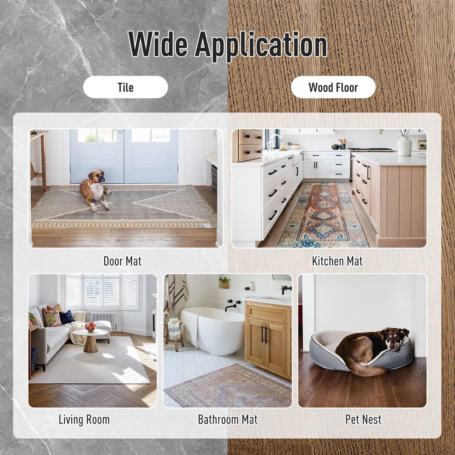 Agarrador Antideslizante para Alfombra 12x12cm - 8 Piezas