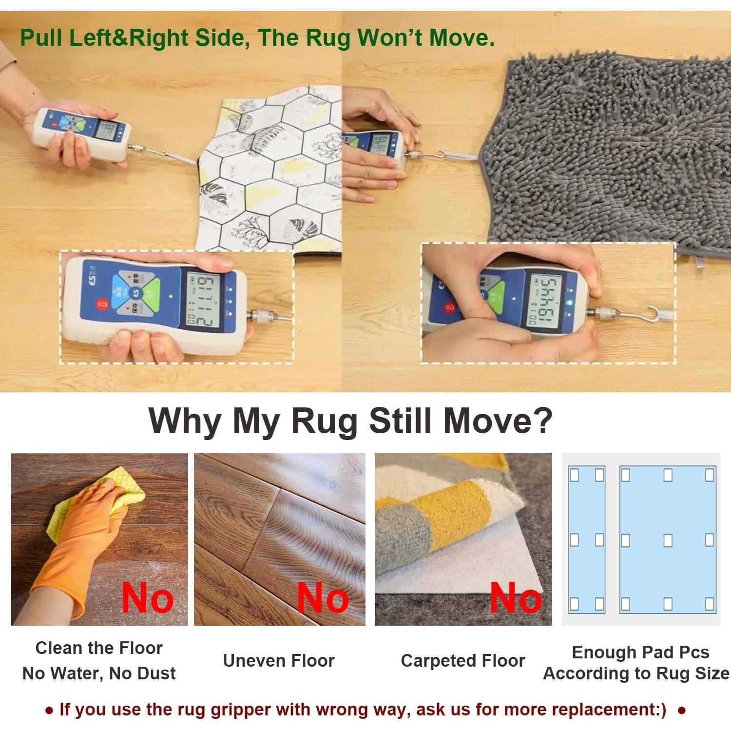 Agarrador Antideslizante para Alfombra 12x12cm - 8 Piezas