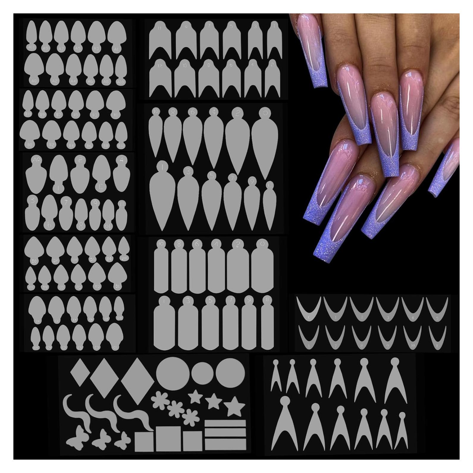 Stickers de Uñas Francesas EBANKU - 144 Piezas Reutilizables