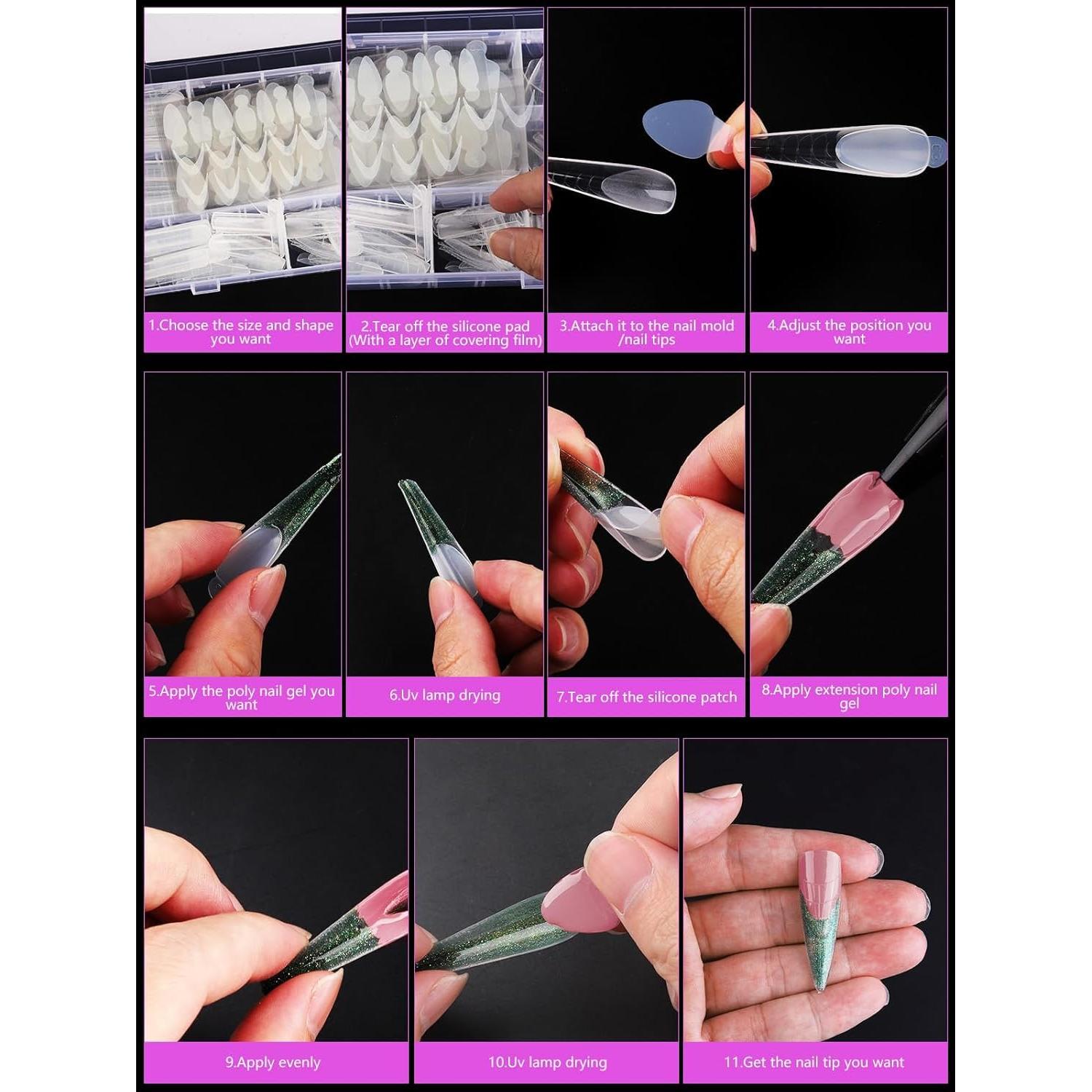 Stickers de Uñas Francesas EBANKU - 144 Piezas Reutilizables