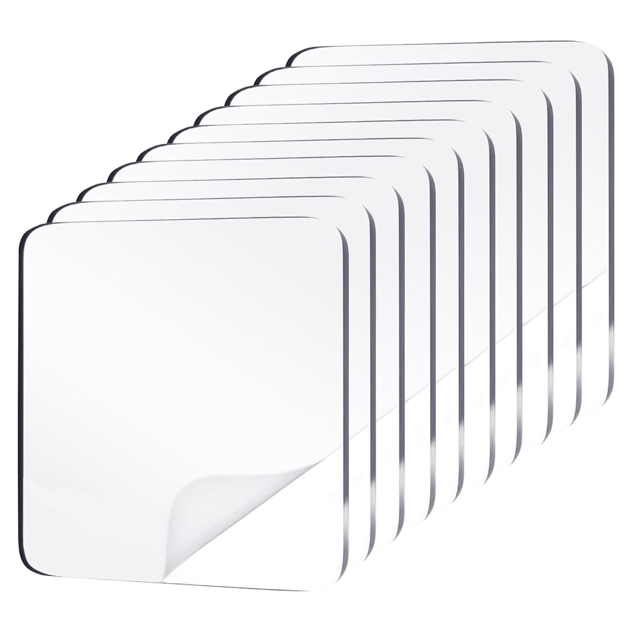 10 Almohadillas Adhesivas Transparentes Doble Cara 6x6 cm Cretty-Meet