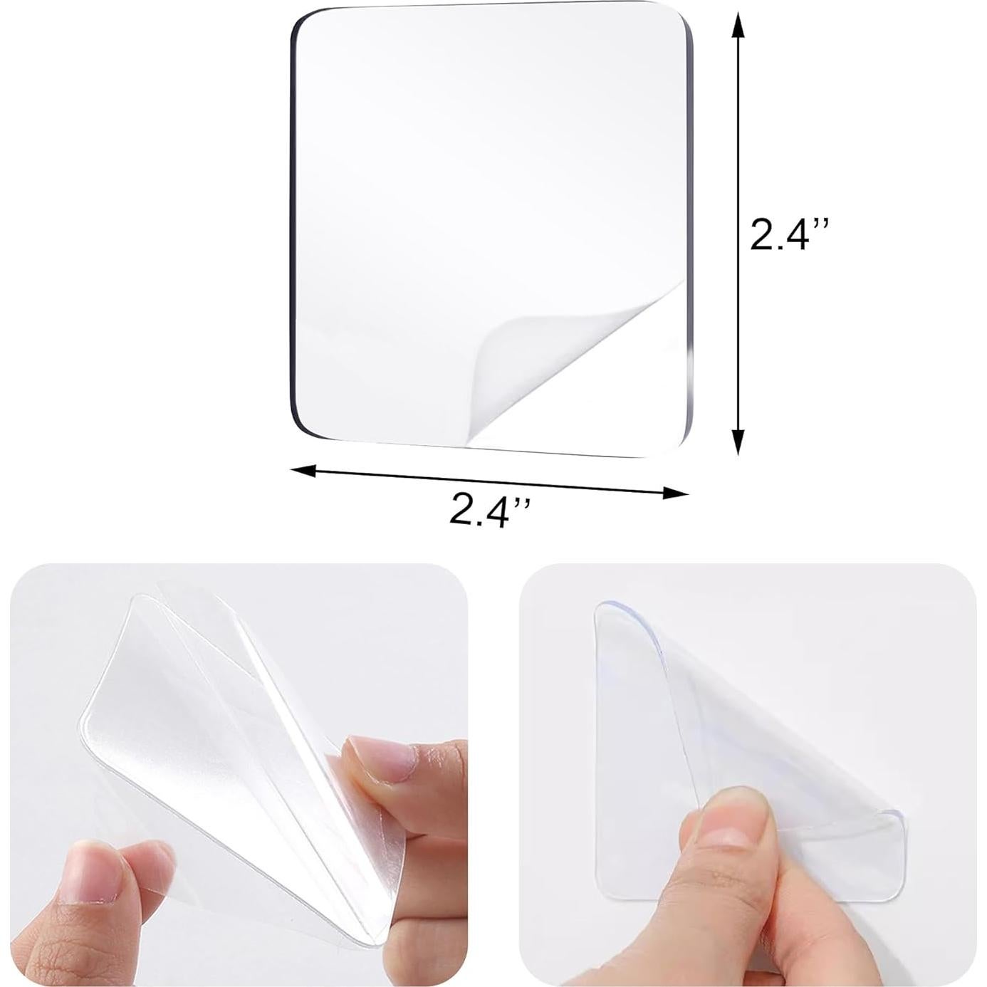 10 Almohadillas Adhesivas Transparentes Doble Cara 6x6 cm Cretty-Meet