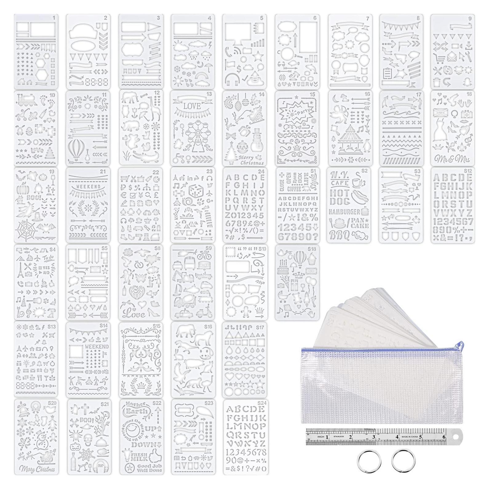 Conjunto de Plantillas de Planificador Outus 52 Piezas A6