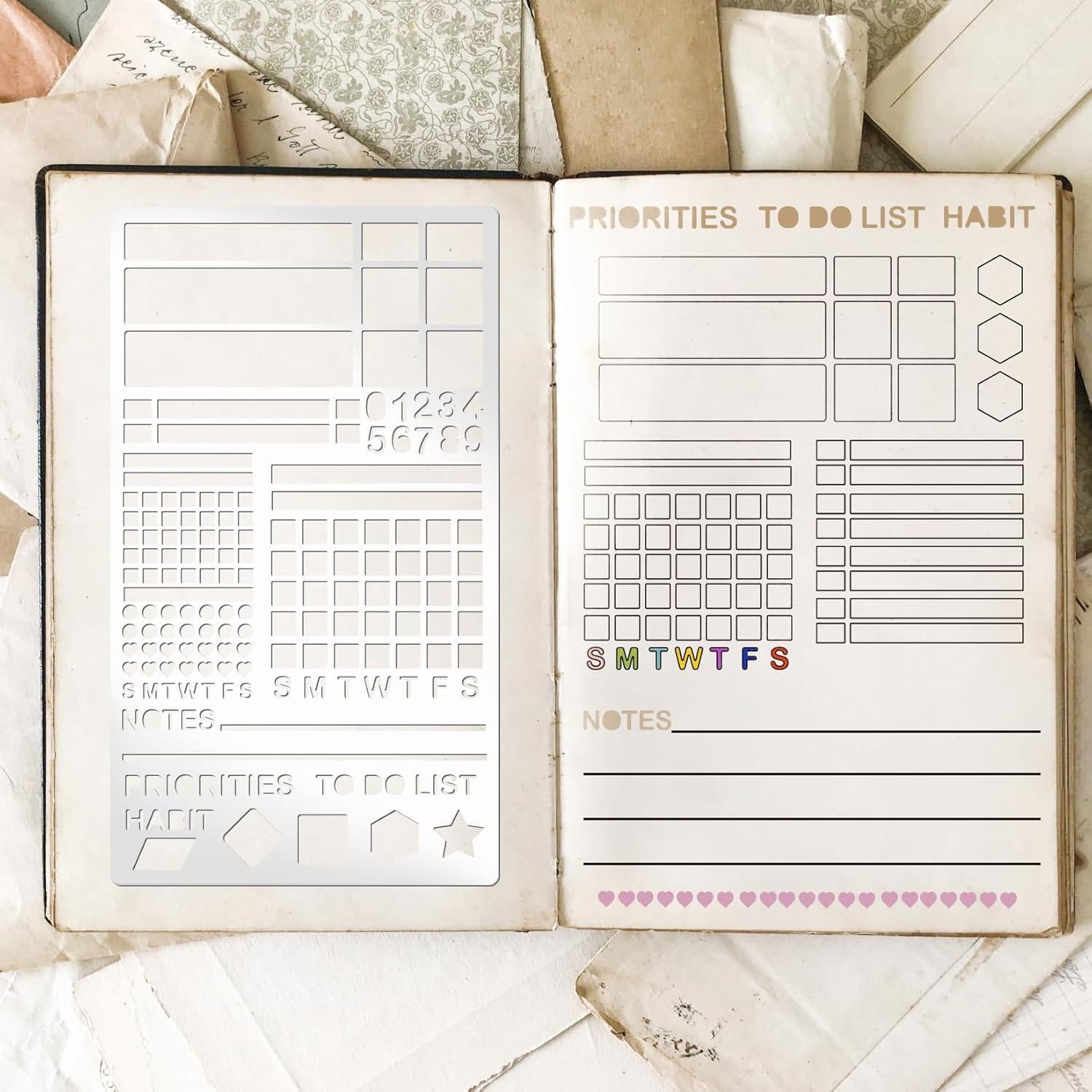 Plantillas de Grabado de Metal Boqon A5 2 Piezas 10.16x17.78cm