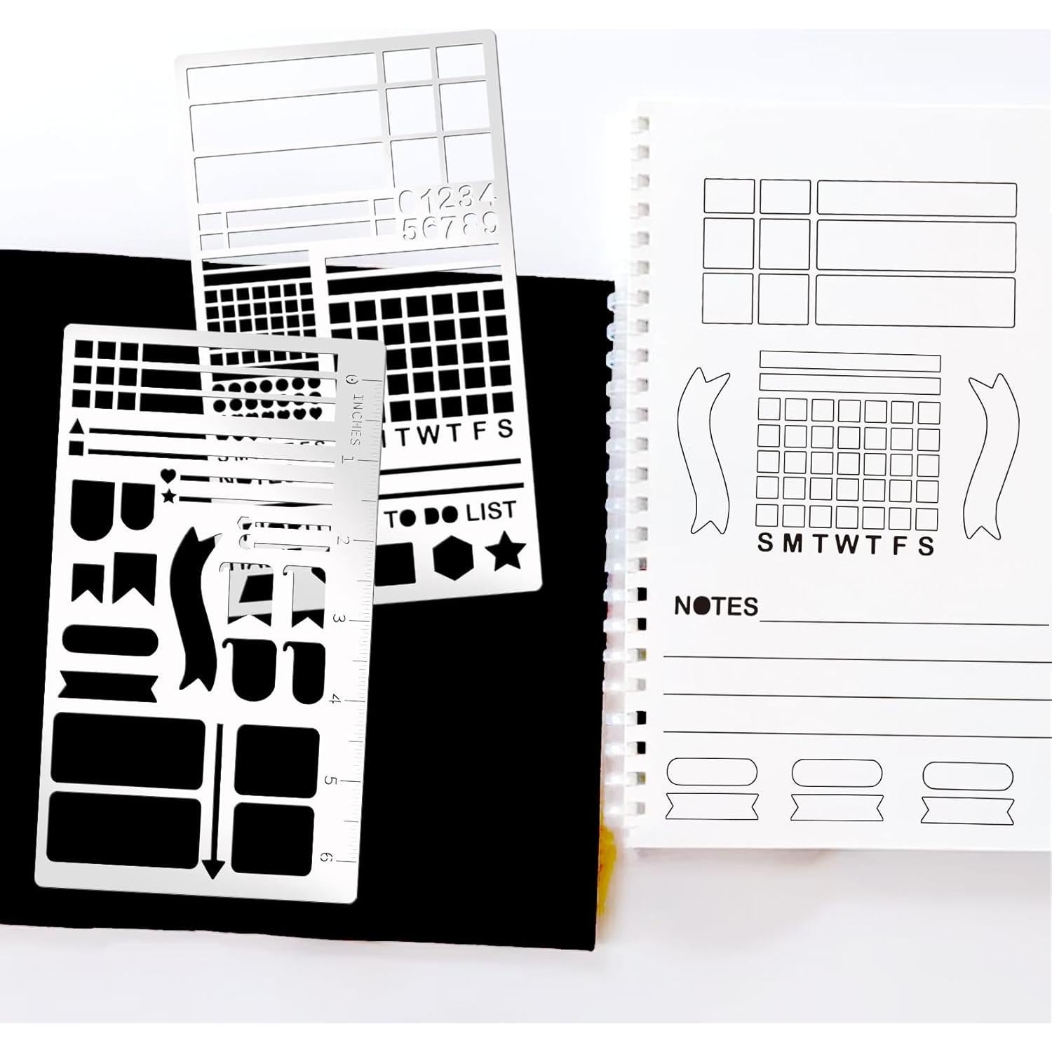 Plantillas de Grabado de Metal Boqon A5 2 Piezas 10.16x17.78cm