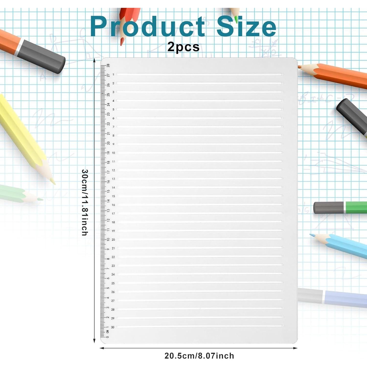 Plantilla de línea recta MOZEAT LENS 29.5x20.5cm PVC