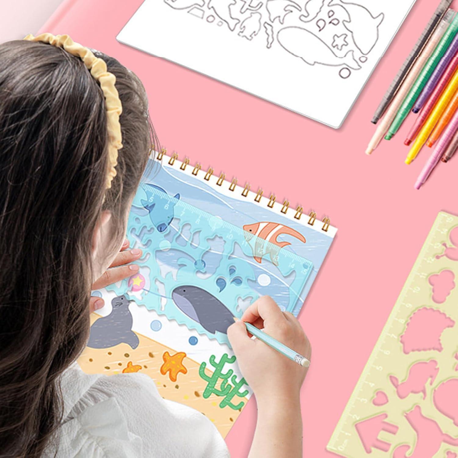 4 Reglas Multifuncionales ZQTSANKESL para Dibujo Creativo