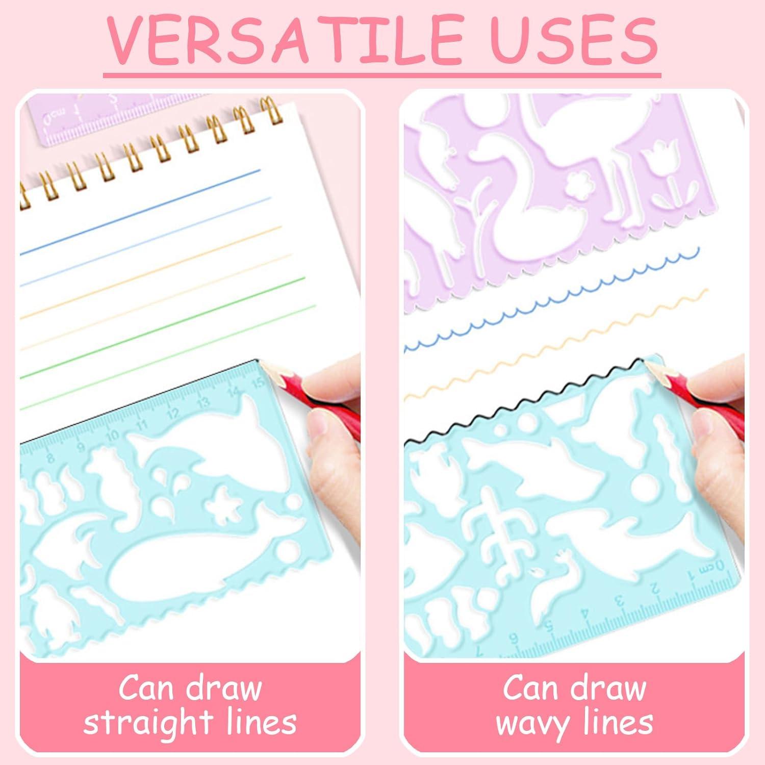 4 Reglas Multifuncionales ZQTSANKESL para Dibujo Creativo