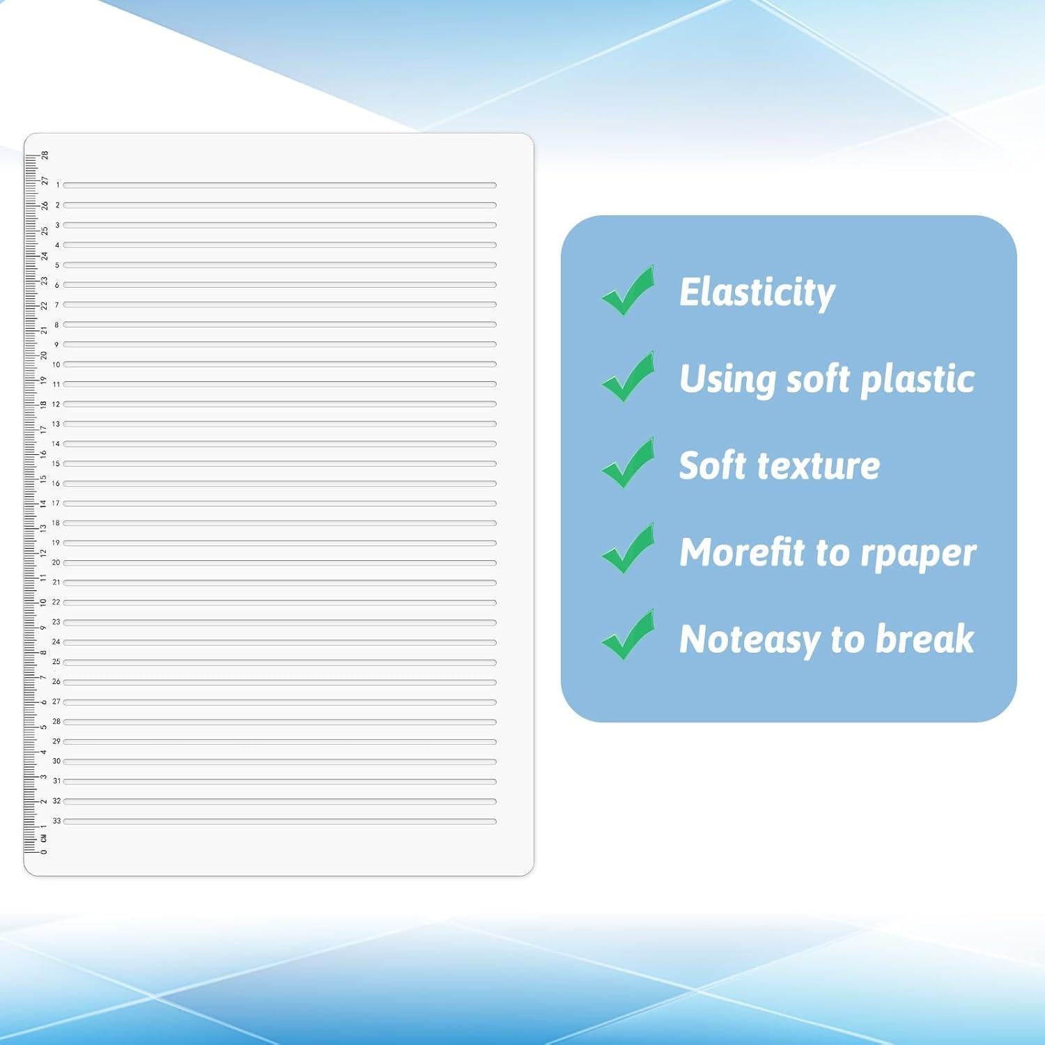Plantilla de Línea Recta de Plástico 29.5 cm para Escritura