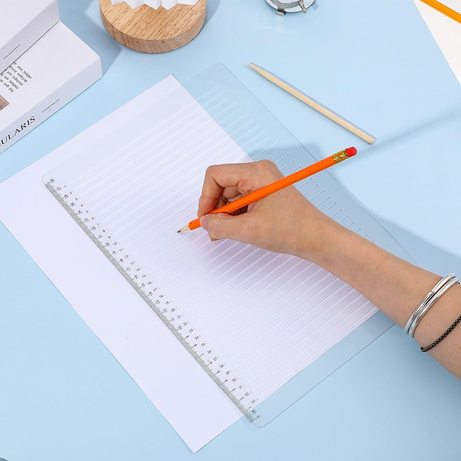 Plantilla de Línea Recta de Plástico 29.5 cm para Escritura