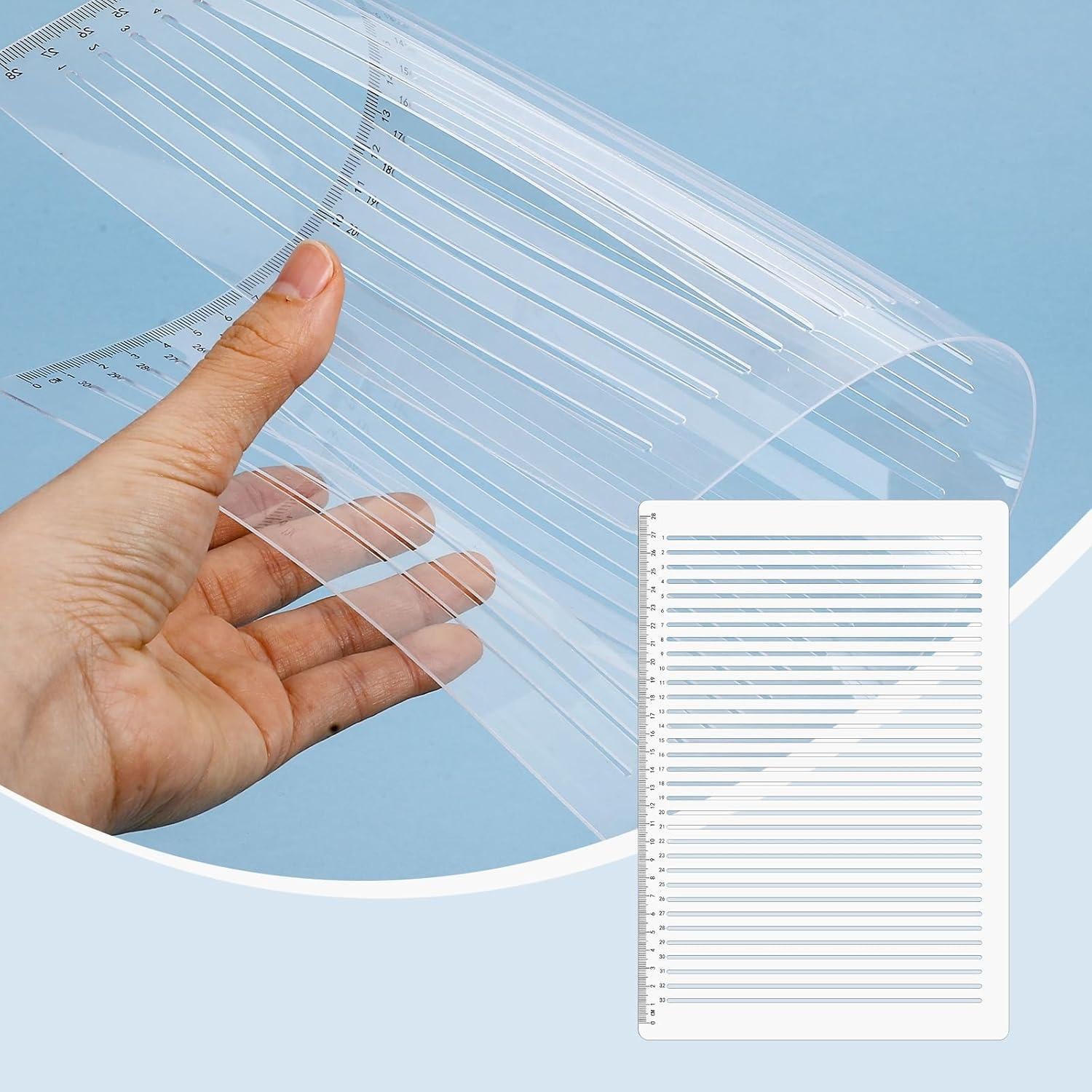 Plantilla de Línea Recta de Plástico 29.5 cm para Escritura