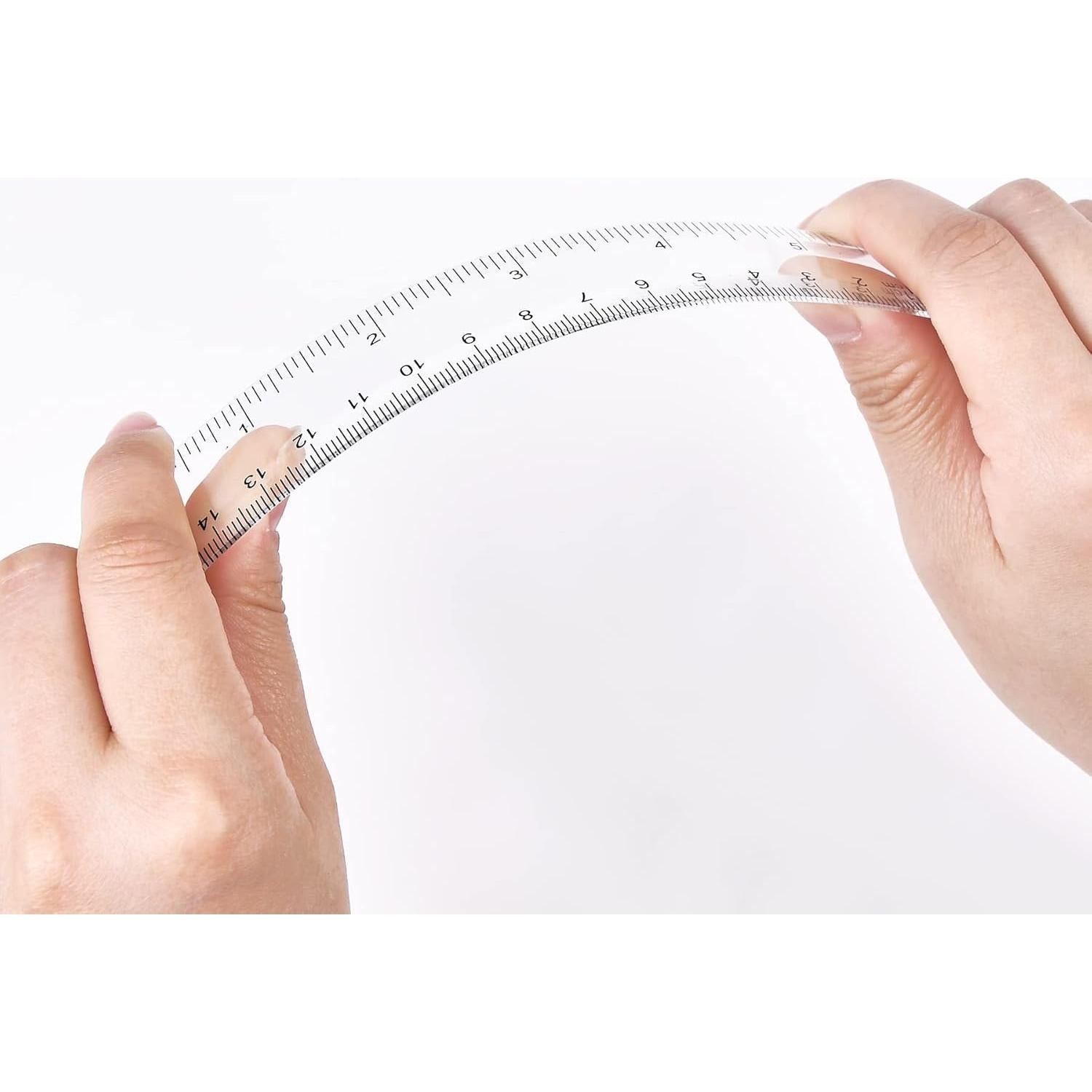 Regla Plástica Transparente Unjoo 15.24 cm Doble Escala 2pcs