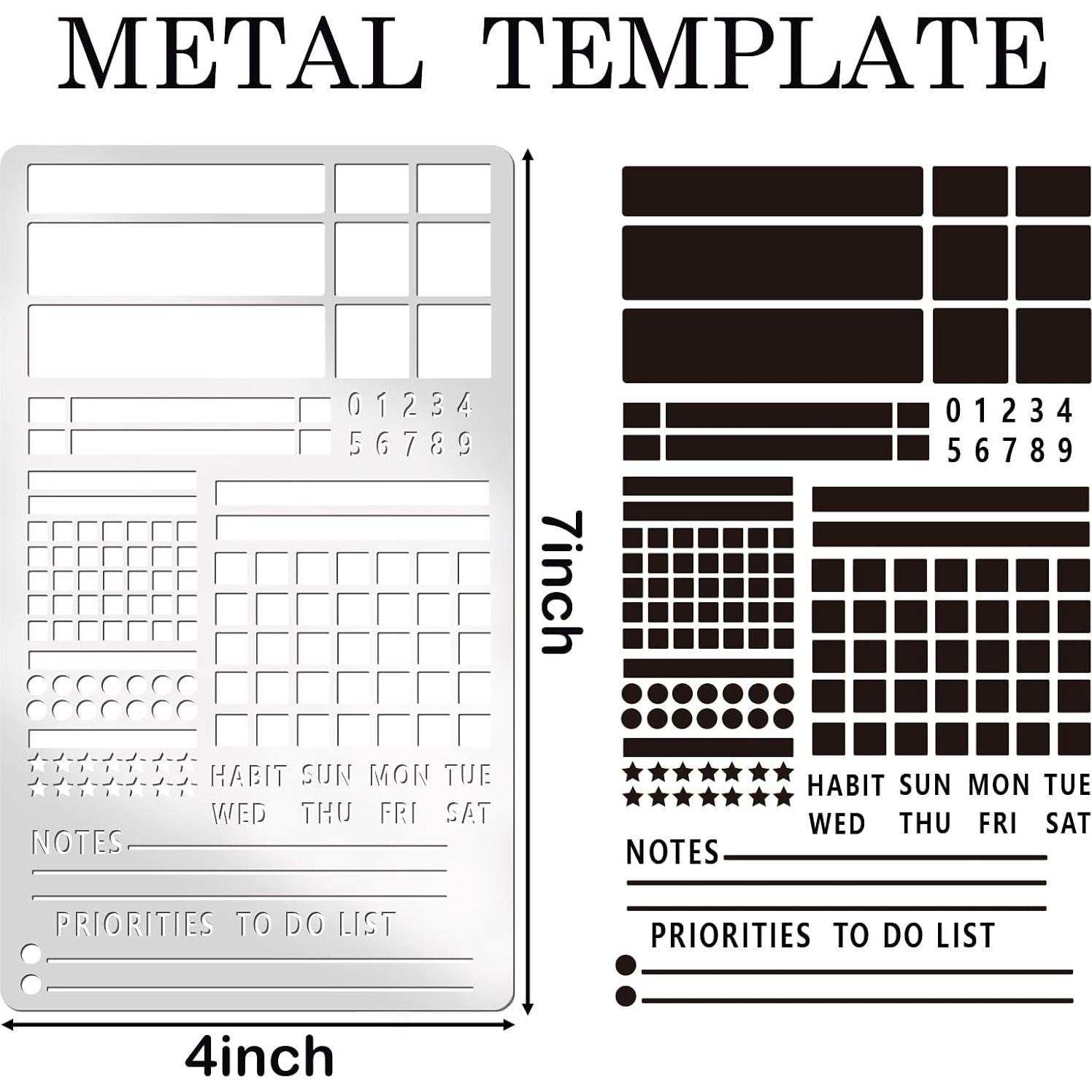 Plantillas de Diario de Metal Boqon - Acero Inoxidable A5