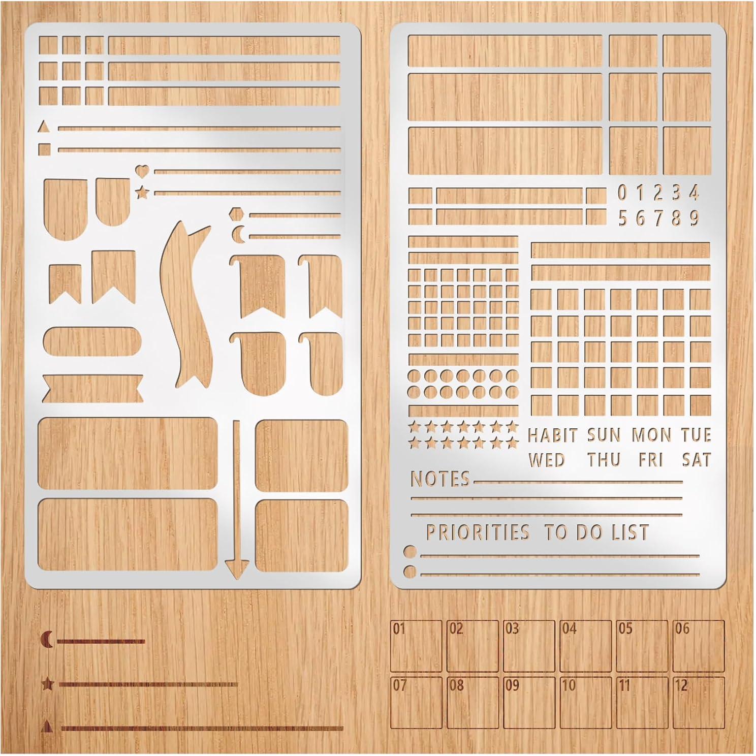 Plantillas de Diario de Metal Boqon - Acero Inoxidable A5
