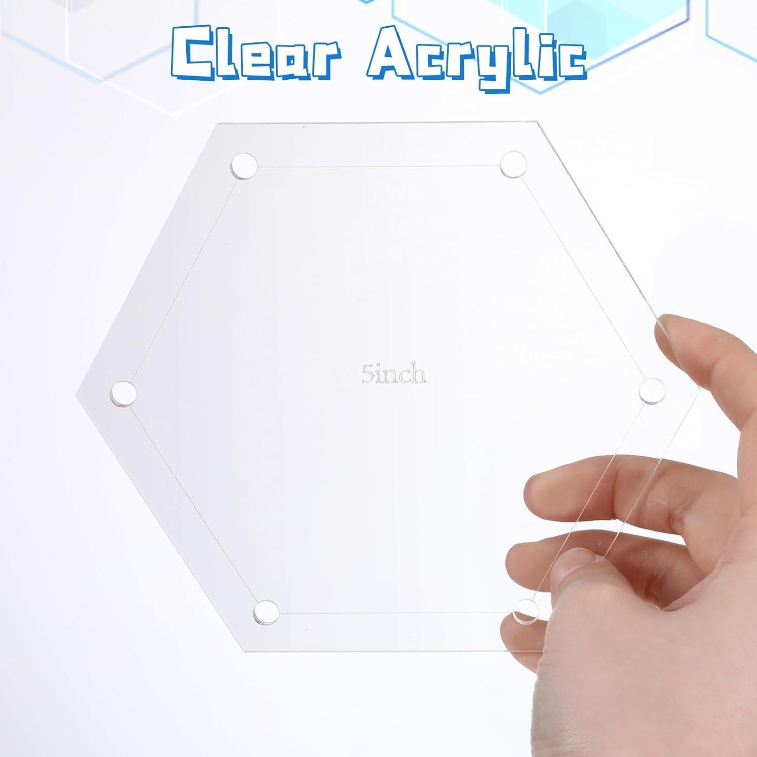 Plantillas de Acolchado Hexagonales 6 Piezas Acrílico 1-5"