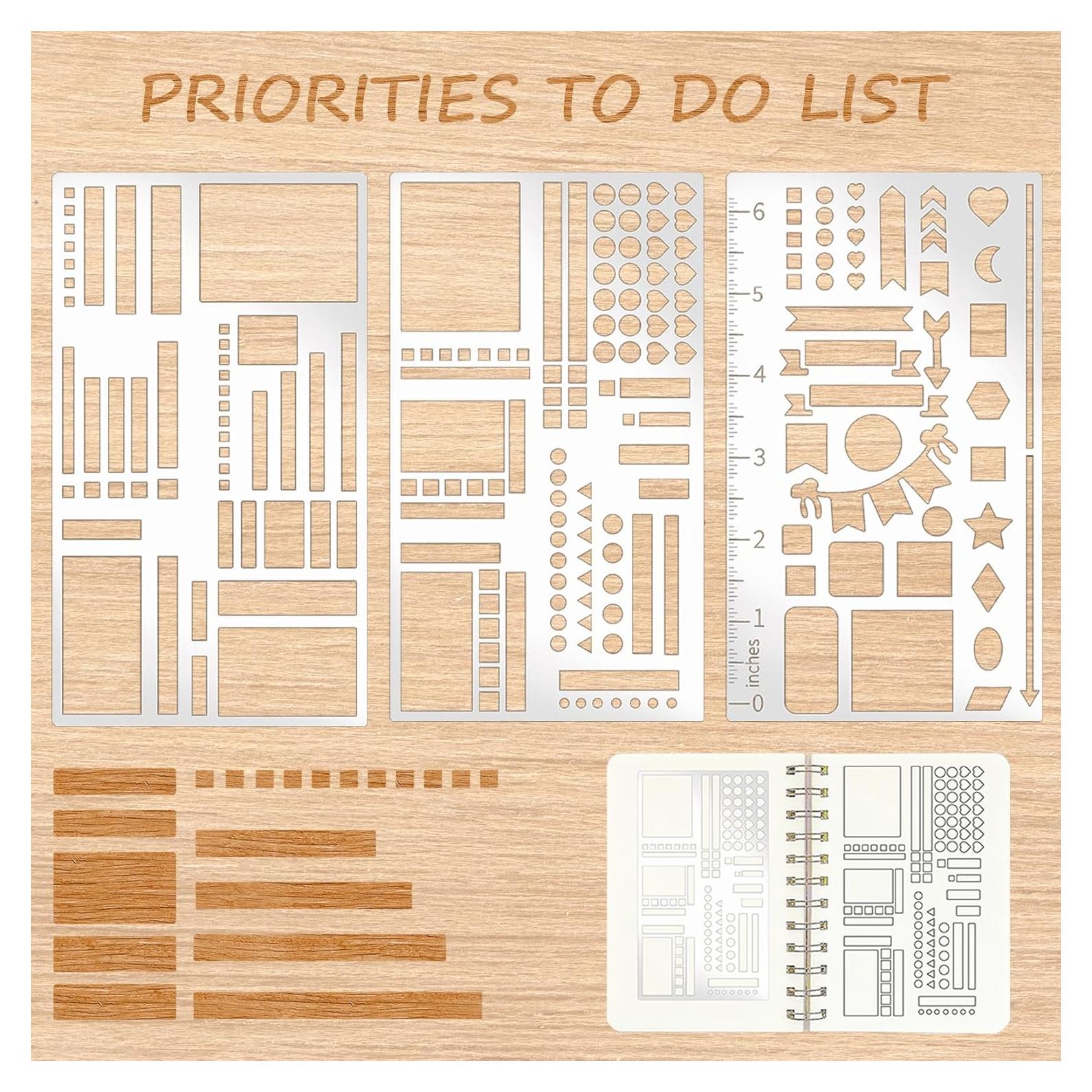 Plantillas de Metal para Planificador Boqon - 3 Piezas 10.16x17.78 cm