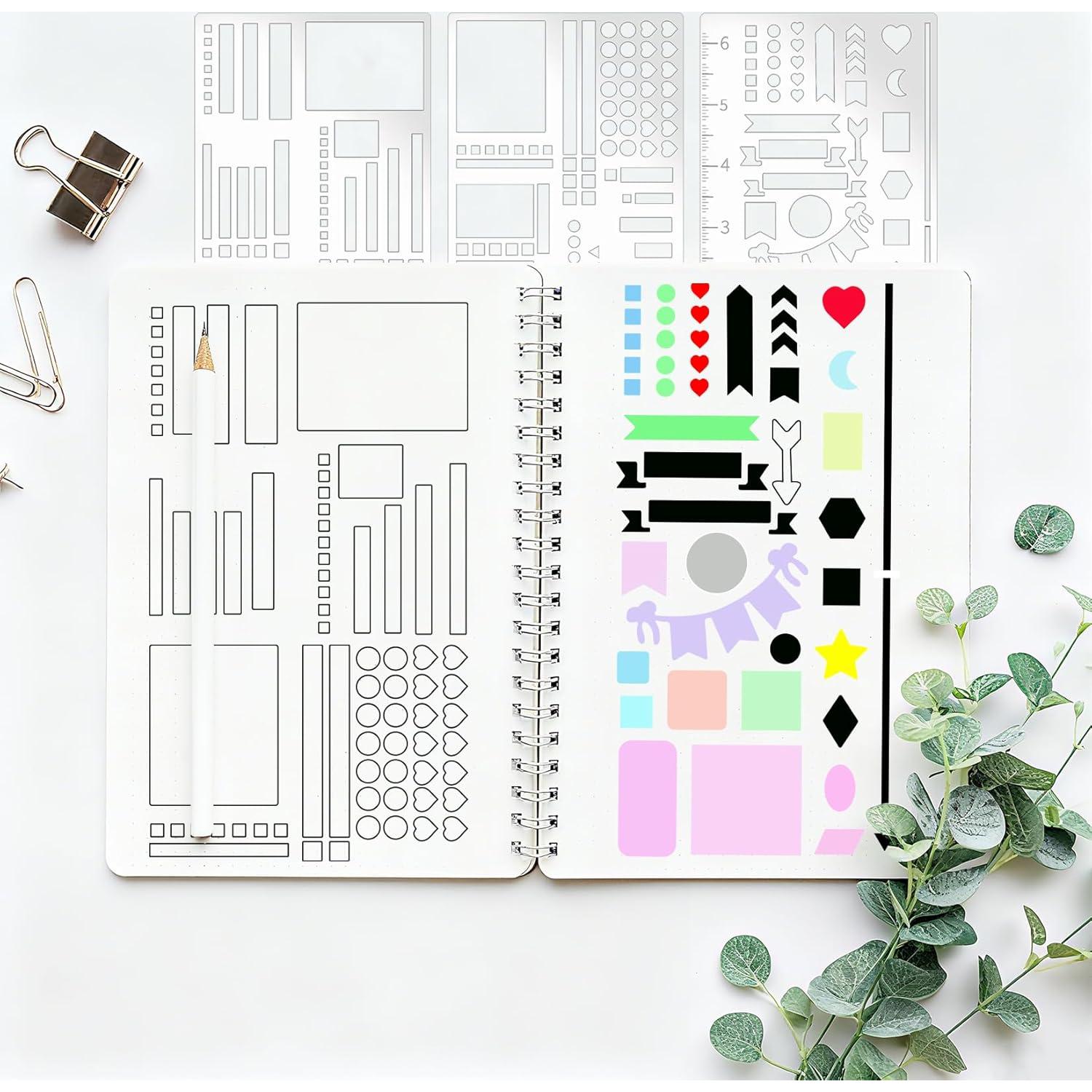 Plantillas de Metal para Planificador Boqon - 3 Piezas 10.16x17.78 cm