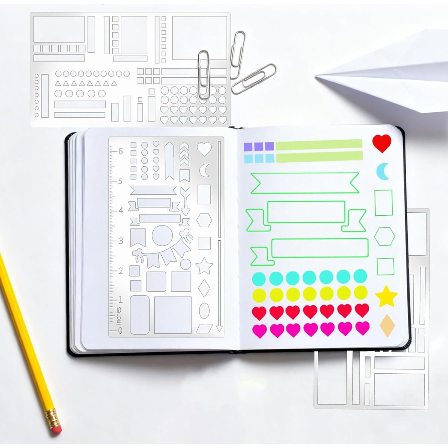 Plantillas de Metal para Planificador Boqon - 3 Piezas 10.16x17.78 cm