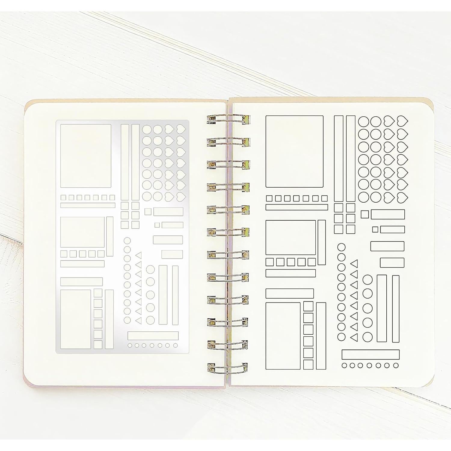 Plantillas de Metal para Planificador Boqon - 3 Piezas 10.16x17.78 cm