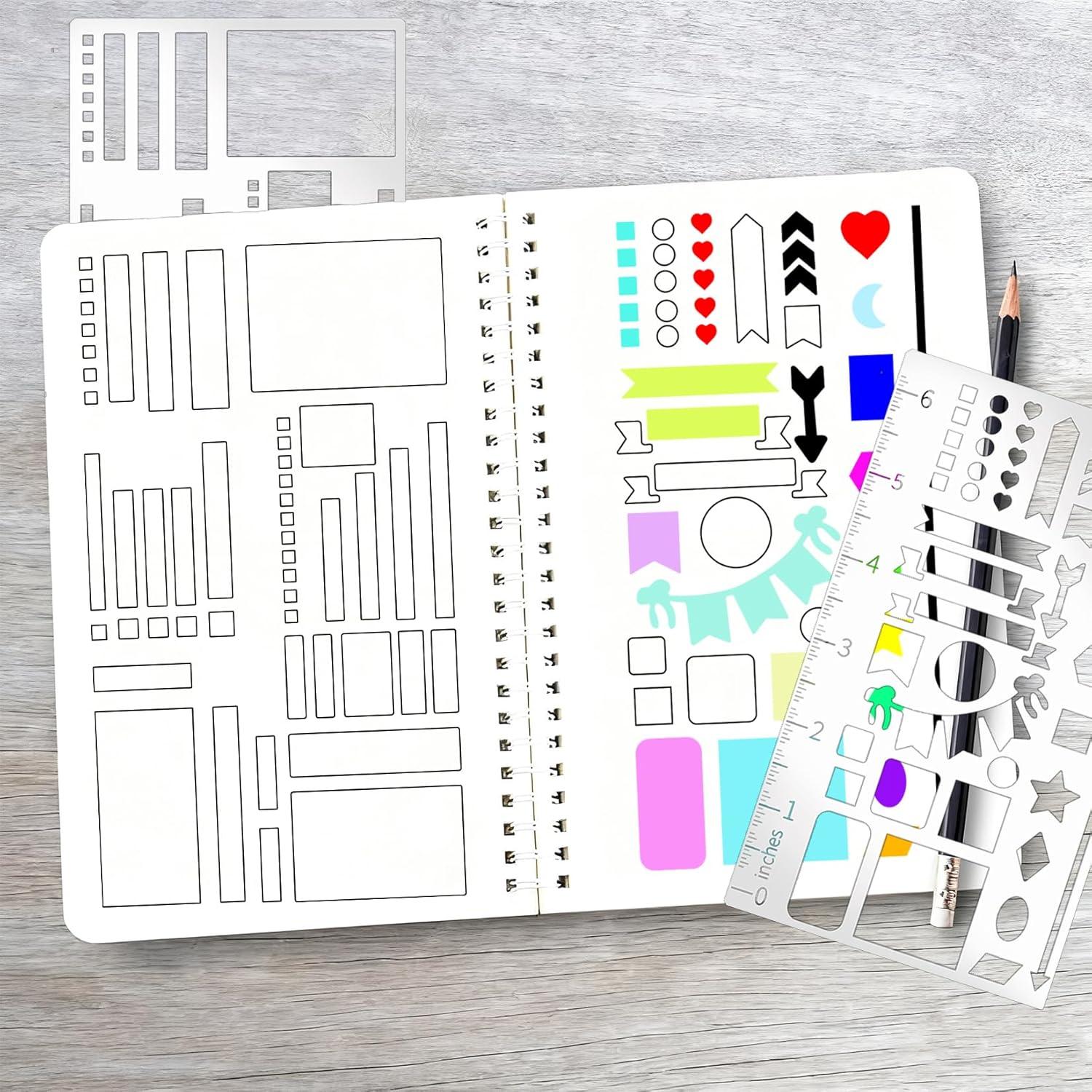 Plantillas de Metal para Planificador Boqon - 3 Piezas 10.16x17.78 cm