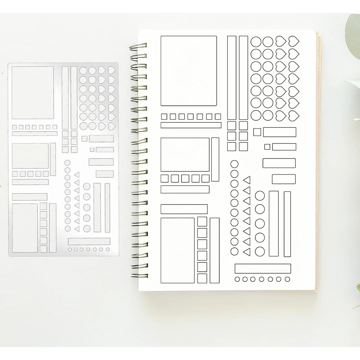 Plantillas de Metal para Planificador Boqon - 3 Piezas 10.16x17.78 cm