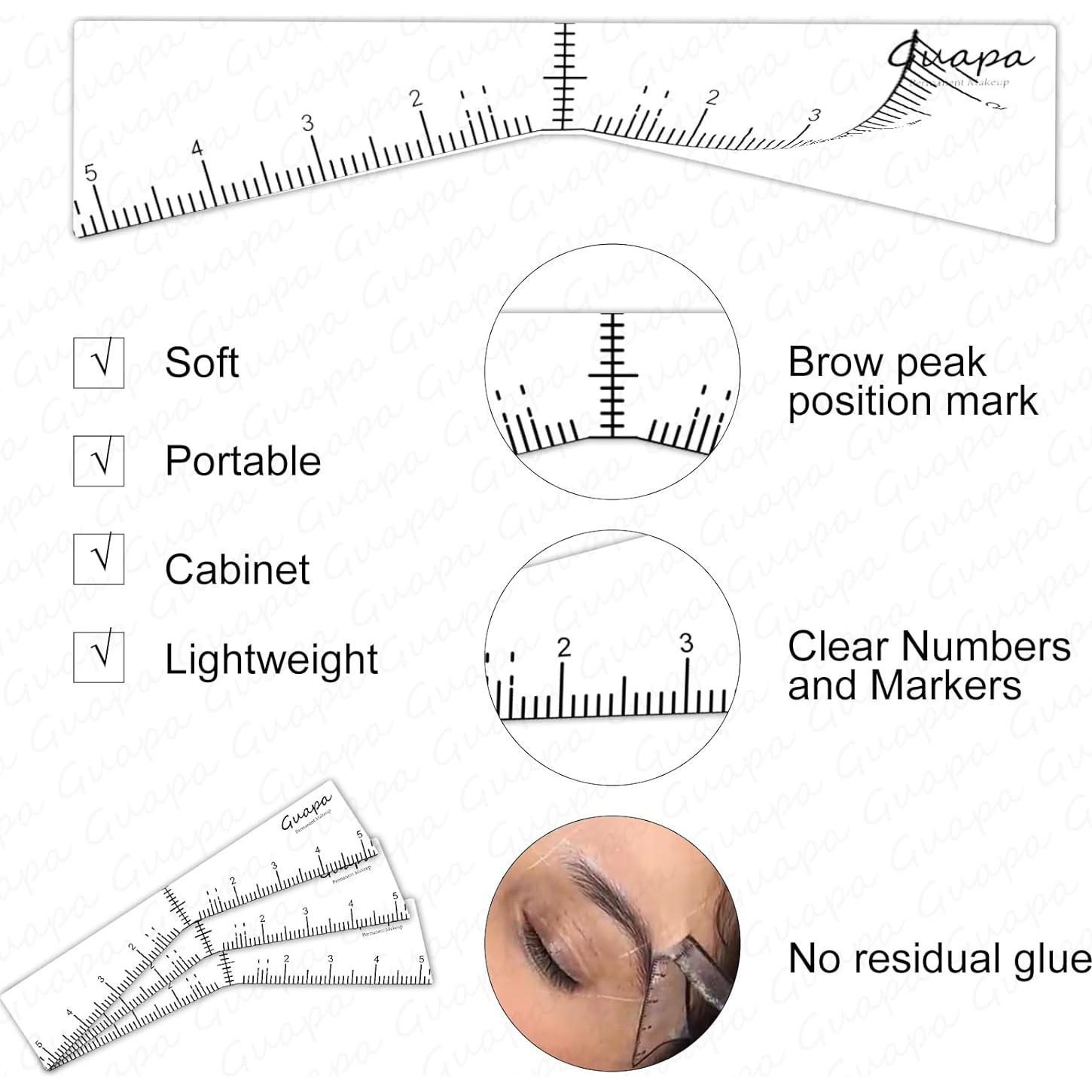 Plantillas de Cejas Adhesivas Guapa - Mapeo Preciso 10 PCS