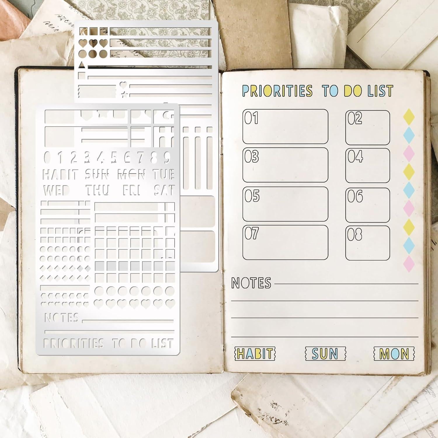 Plantillas de Grabado de Metal A5 Boqon - 3 Piezas Duraderas