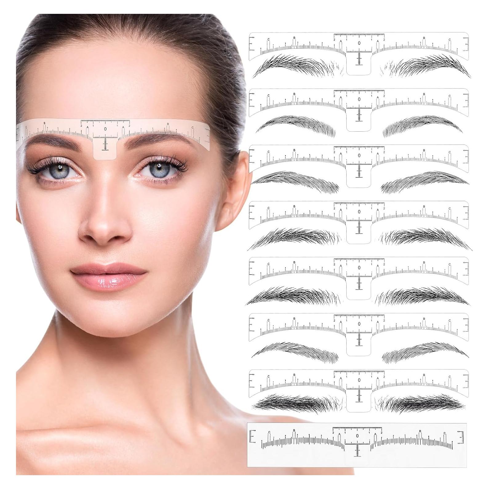 Plantillas de Cejas Desechables Giantree - 100 Pcs, Medición Precisa