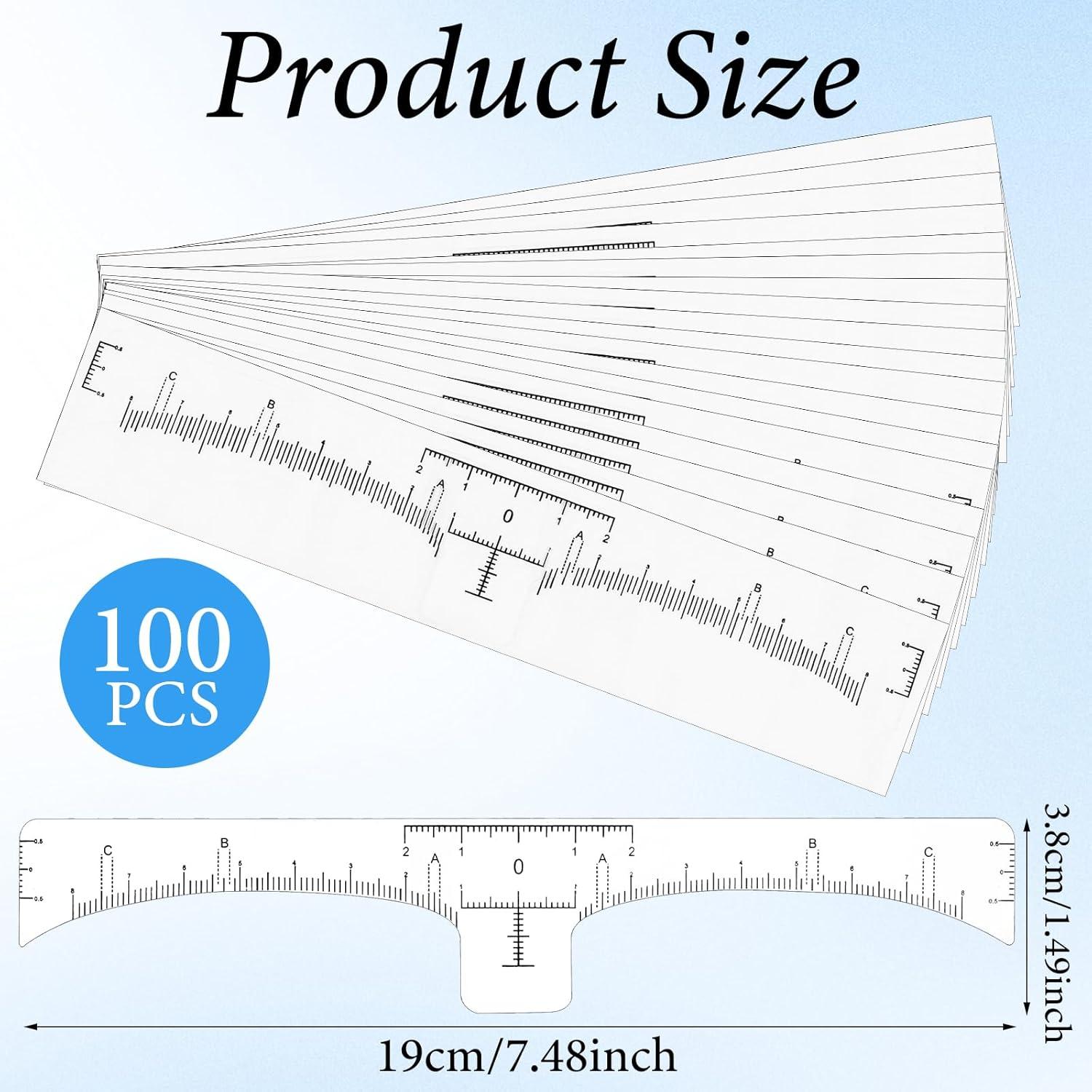 Plantillas de Cejas Desechables Giantree - 100 Pcs, Medición Precisa