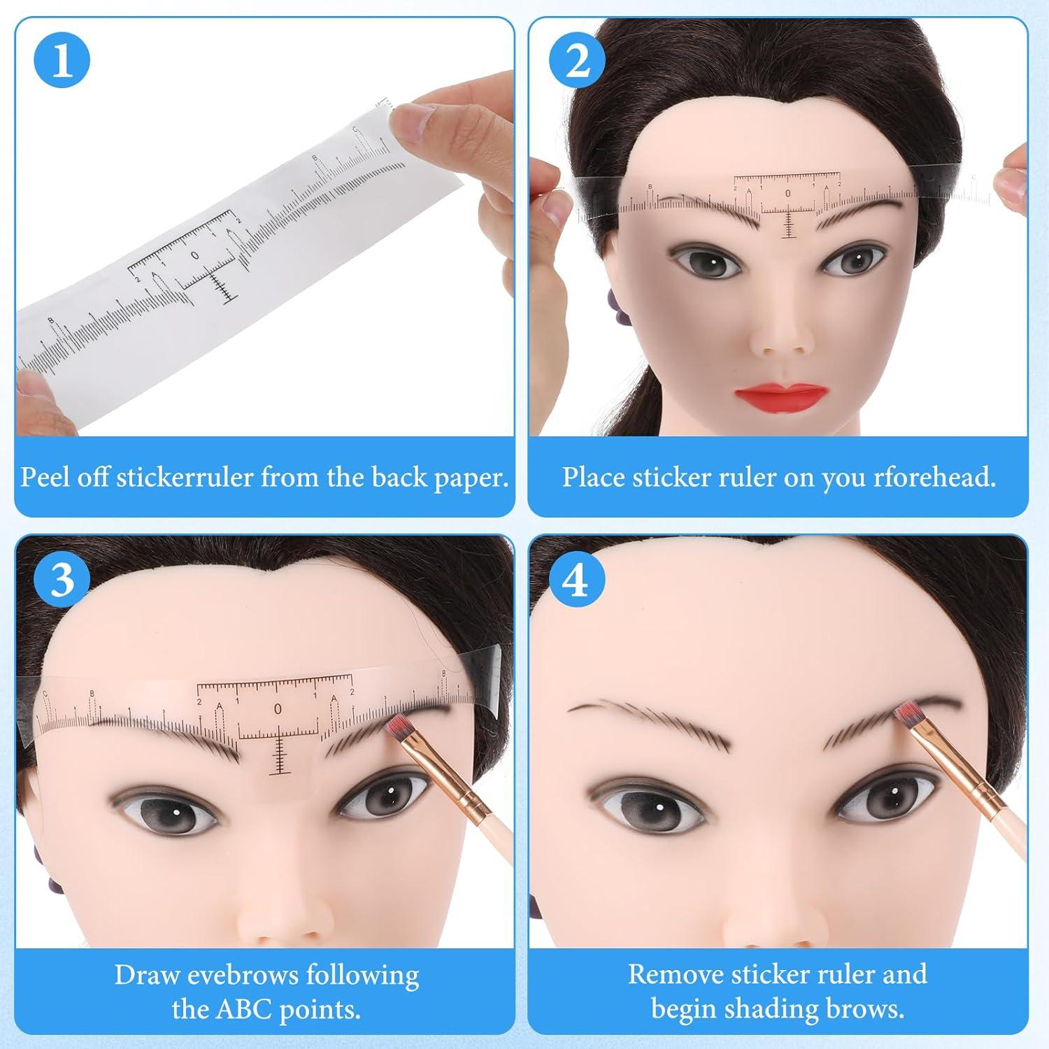 Plantillas de Cejas Desechables Giantree - 100 Pcs, Medición Precisa