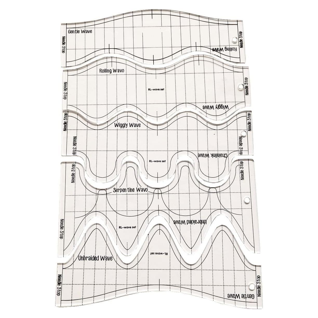 Plantilla de Acolchado HONEYSEW 6PCS con Pie y Agarre Antideslizante