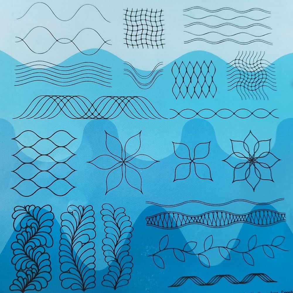 Plantilla de Acolchado HONEYSEW 6PCS con Pie y Agarre Antideslizante