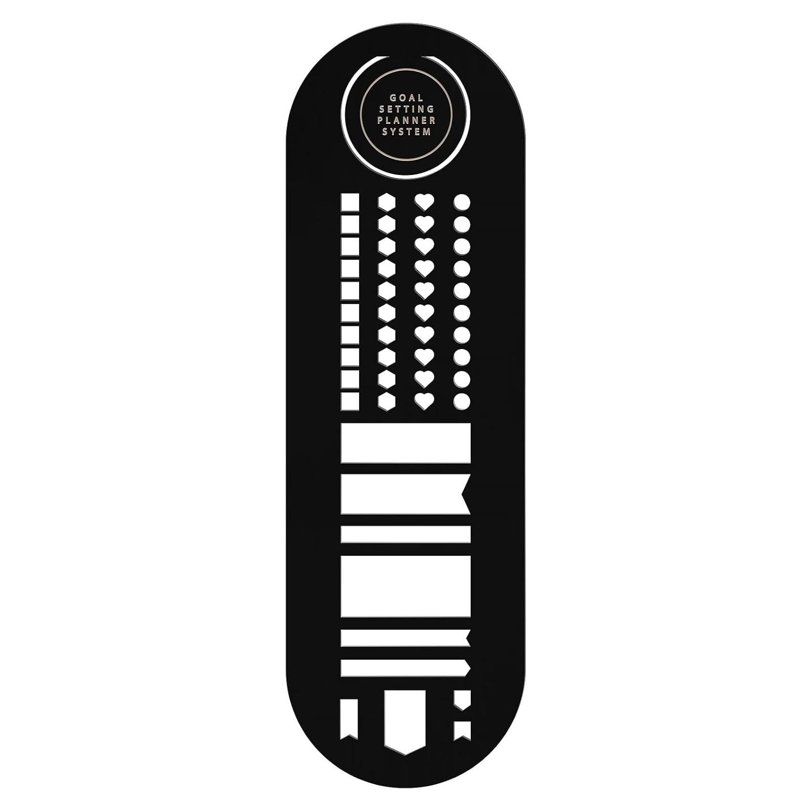 Marcador de Plantilla de Acero Inoxidable Faccito 6.35 x 20.3 cm Negro