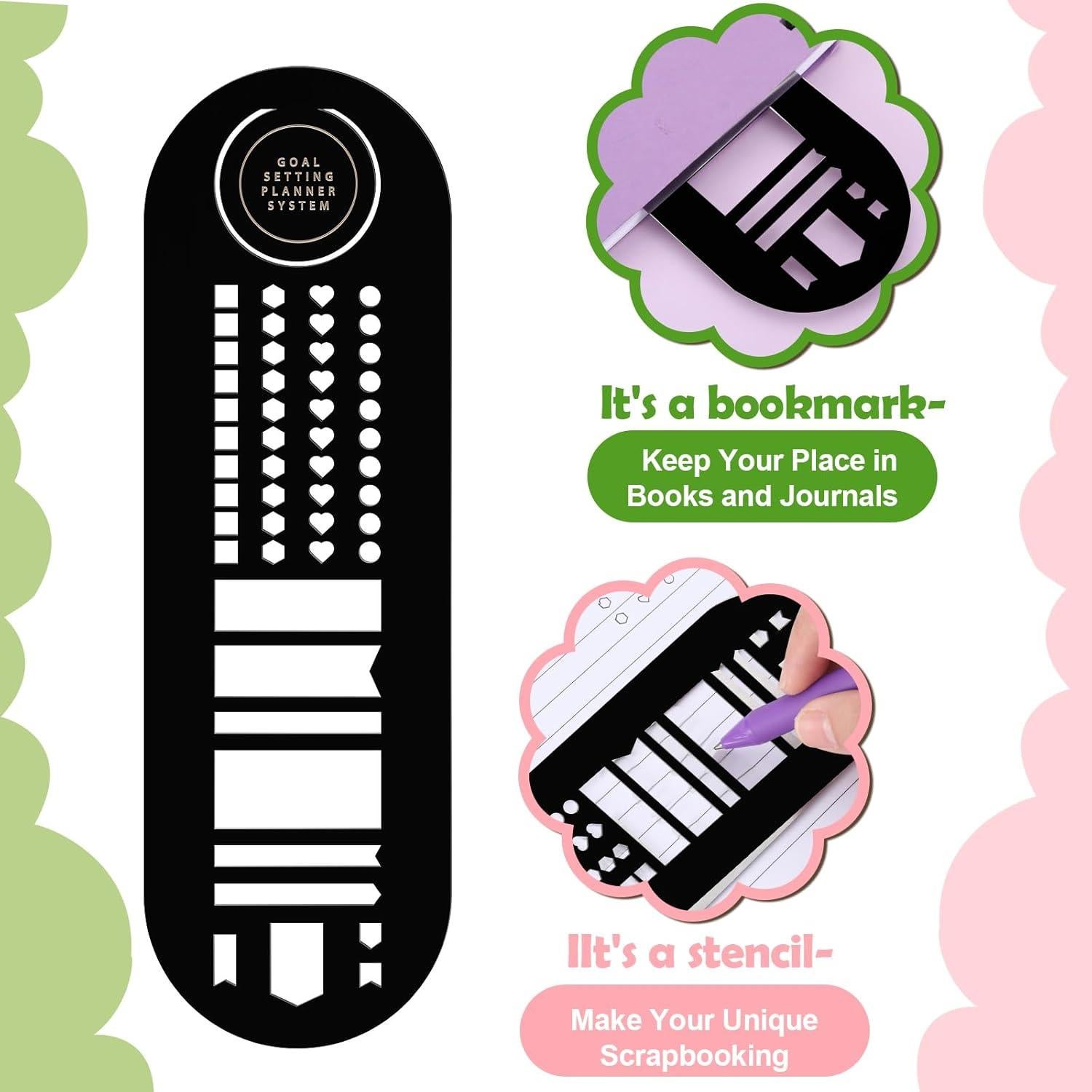 Marcador de Plantilla de Acero Inoxidable Faccito 6.35 x 20.3 cm Negro