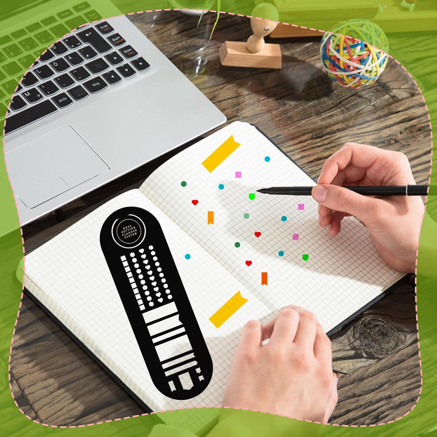 Marcador de Plantilla de Acero Inoxidable Faccito 6.35 x 20.3 cm Negro