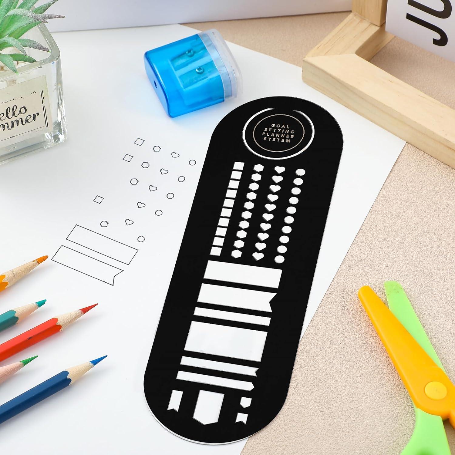 Marcador de Plantilla de Acero Inoxidable Faccito 6.35 x 20.3 cm Negro