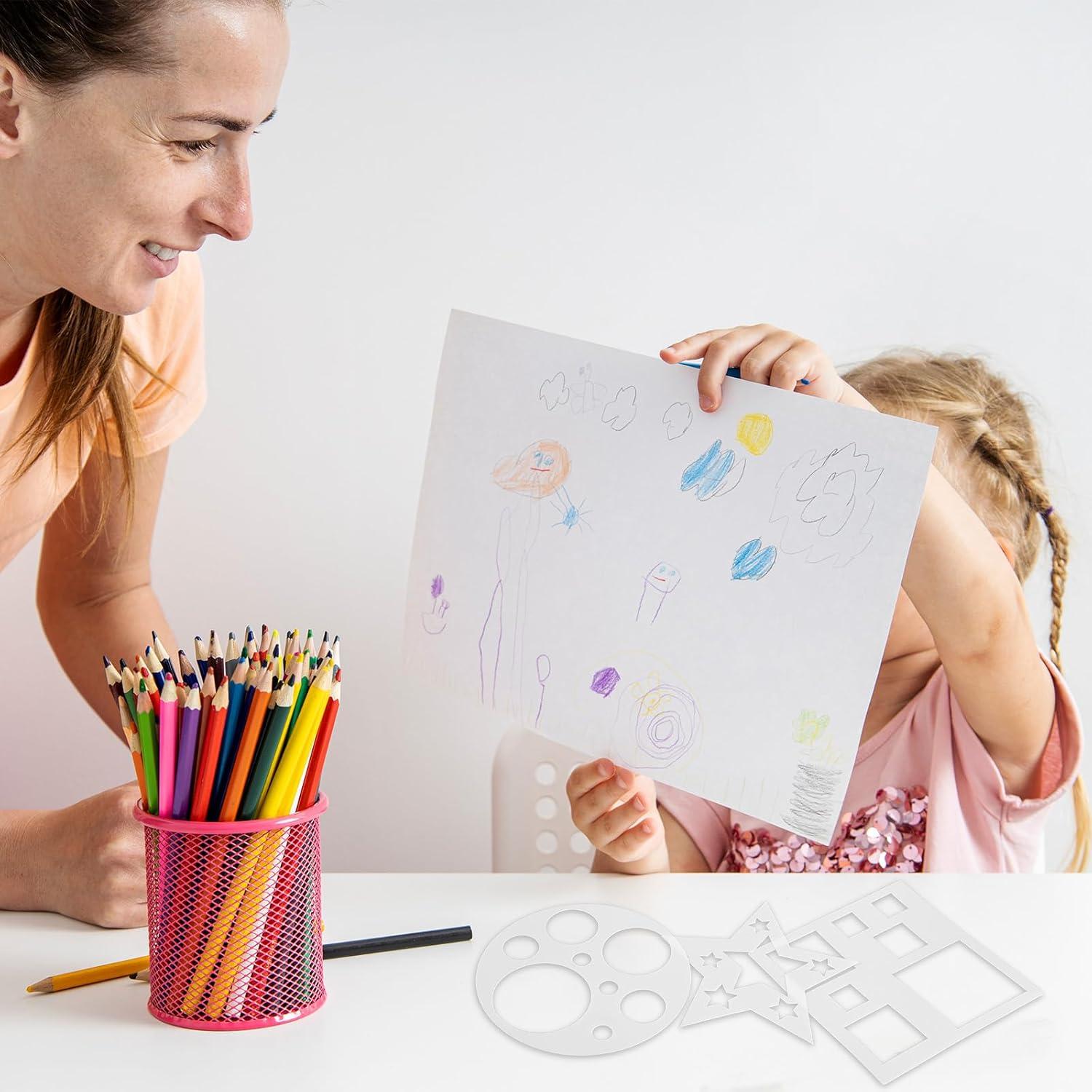 Juego de 12 Plantillas Geométricas SynHHergyx para Dibujo