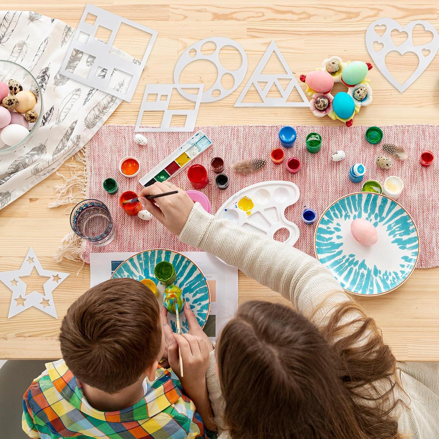 Juego de 12 Plantillas Geométricas SynHHergyx para Dibujo