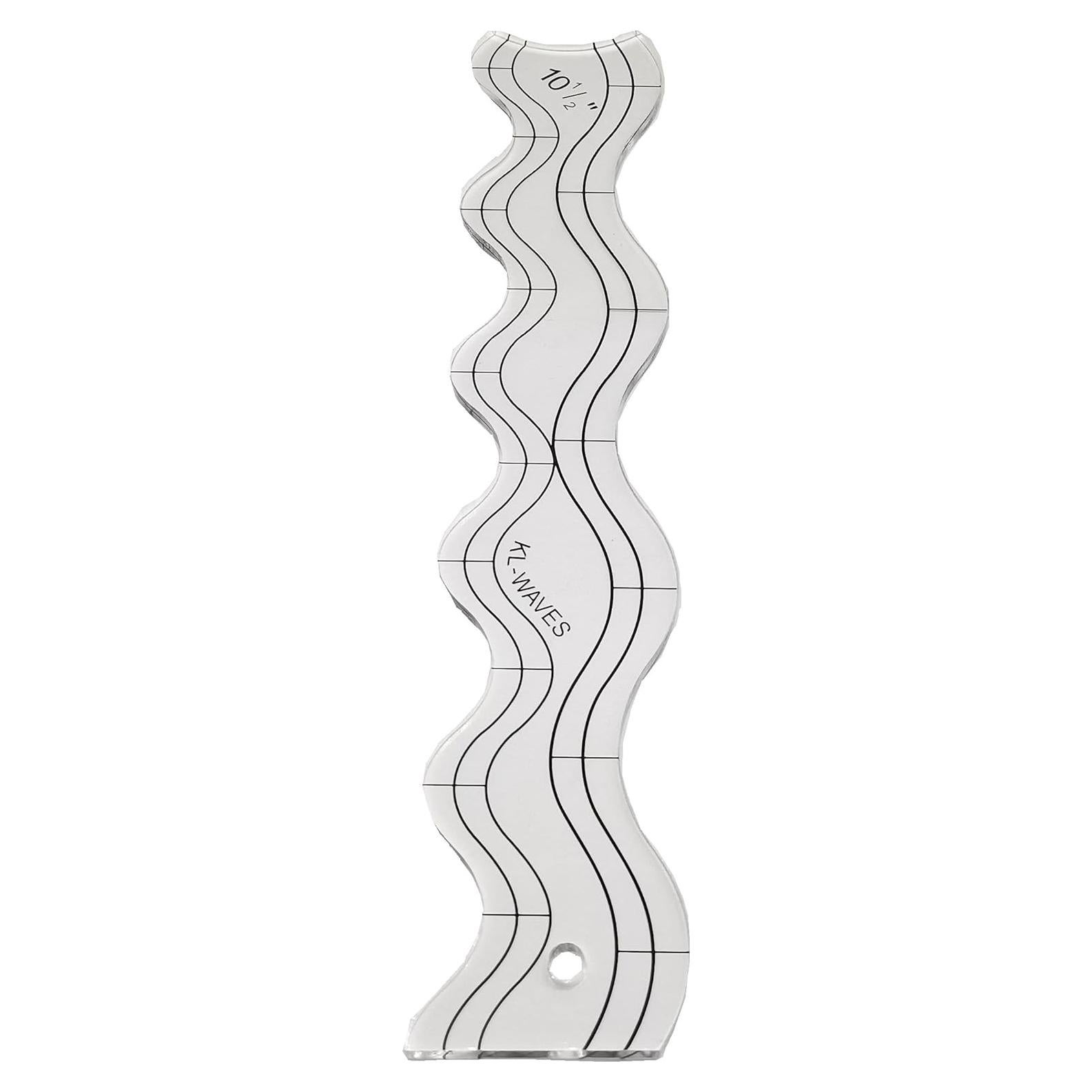 Plantilla de regla ondulada HONEYSEW para acolchado 24.89x4.90cm