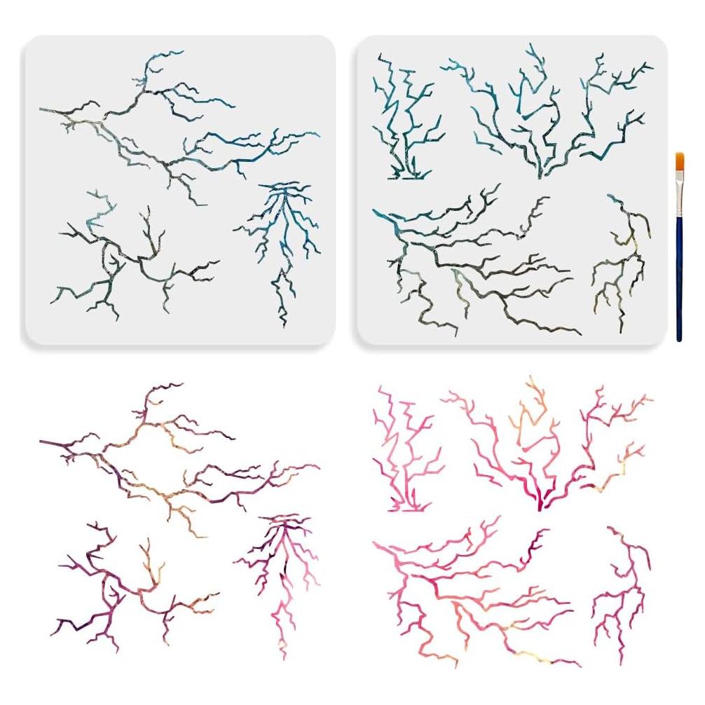 Plantillas de Pintura de Rayo MAYJOYDIY 30x30cm Reutilizables