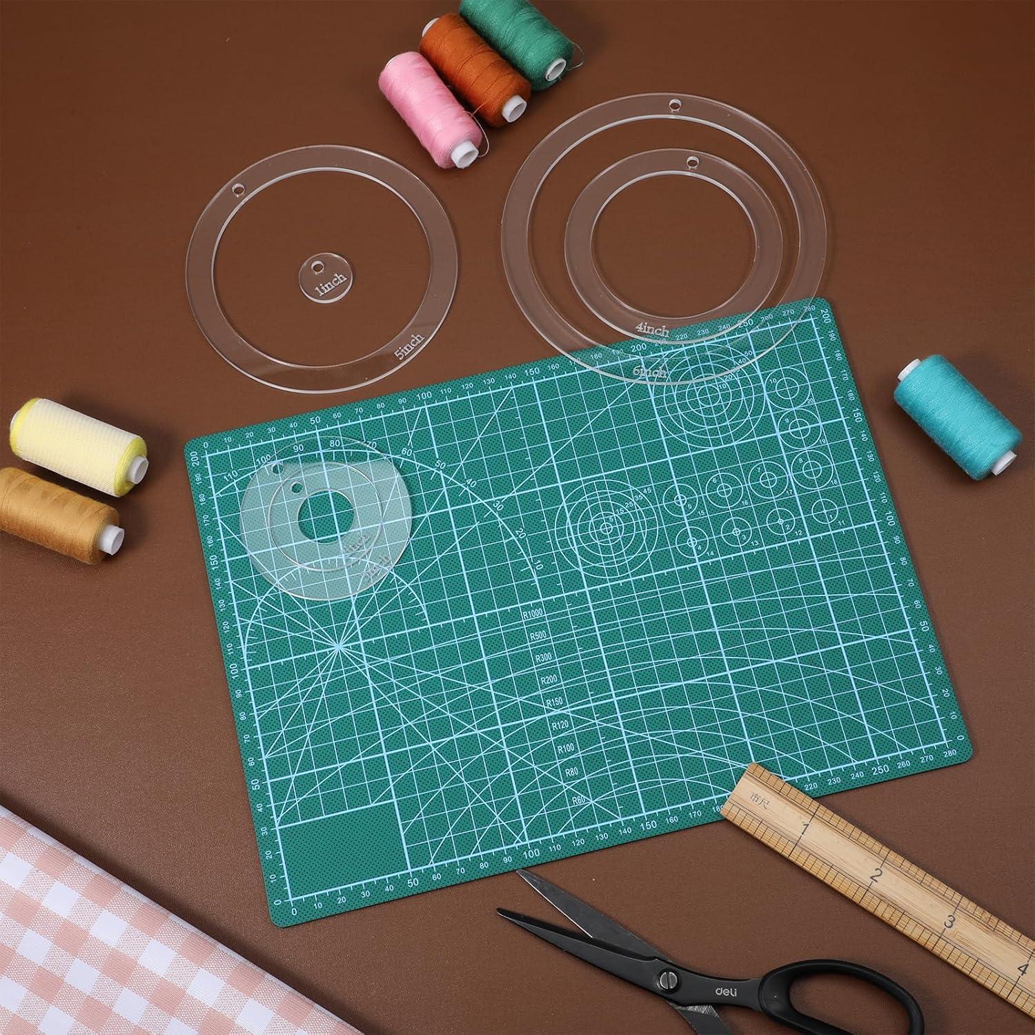 Plantilla Acrílica de Acolchado en Círculo 6 Pcs 1-6 Pulgadas