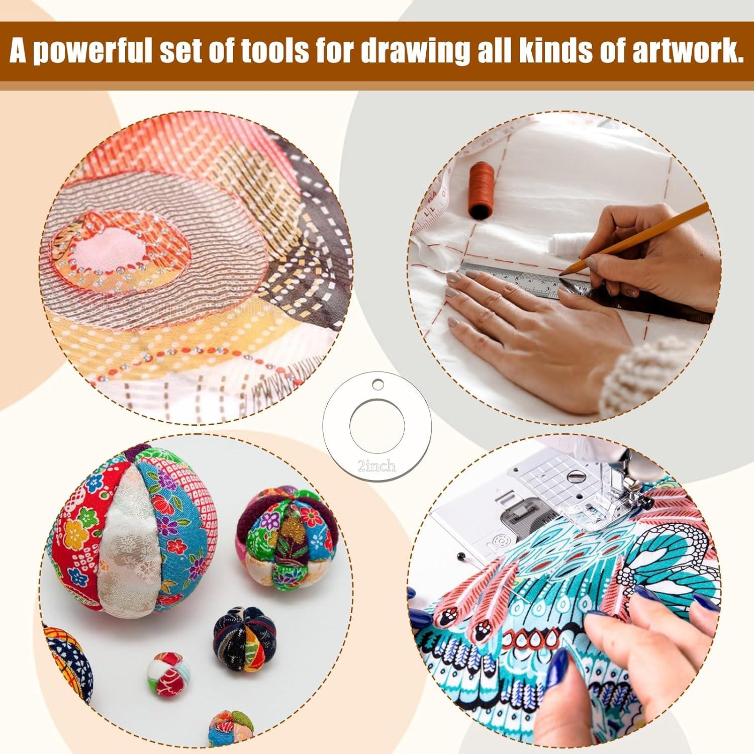 Plantilla Acrílica de Acolchado en Círculo 6 Pcs 1-6 Pulgadas